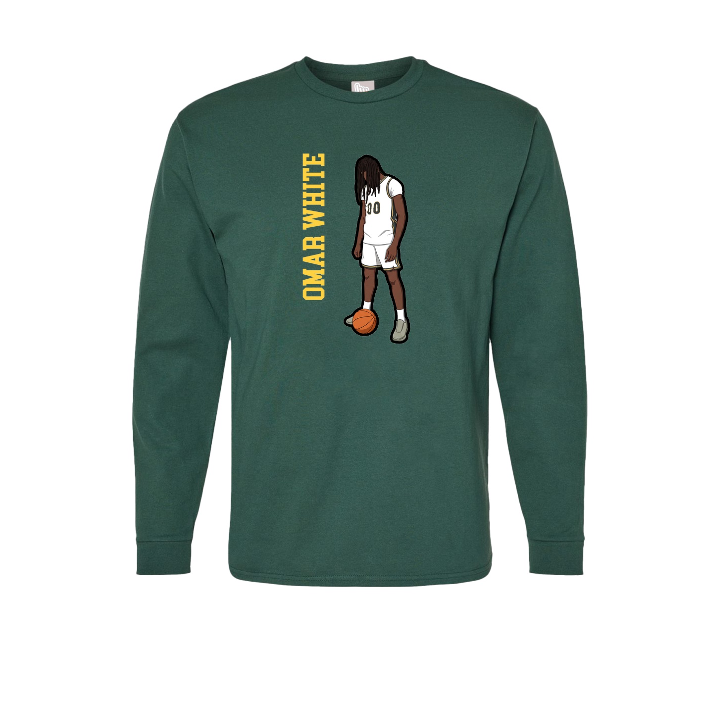 Long Sleeve Tee — Name Vertical in Green