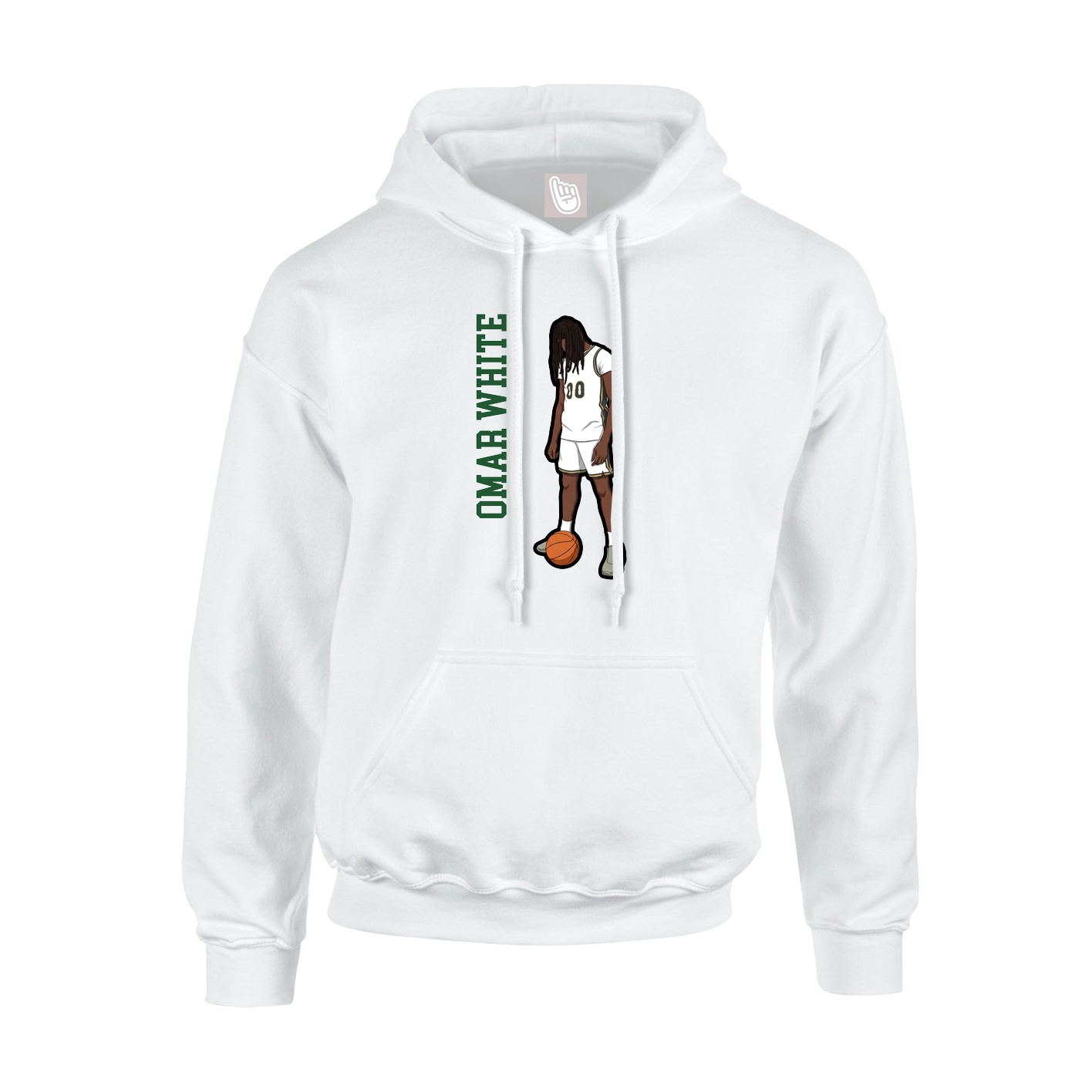 Hoodie — Name Vertical in White