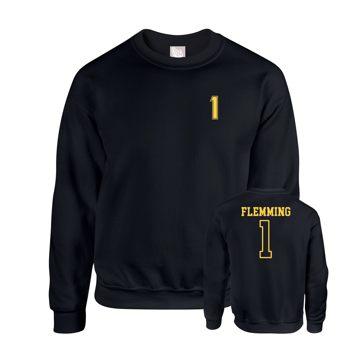 Fleece Crew — Chest Back in Black