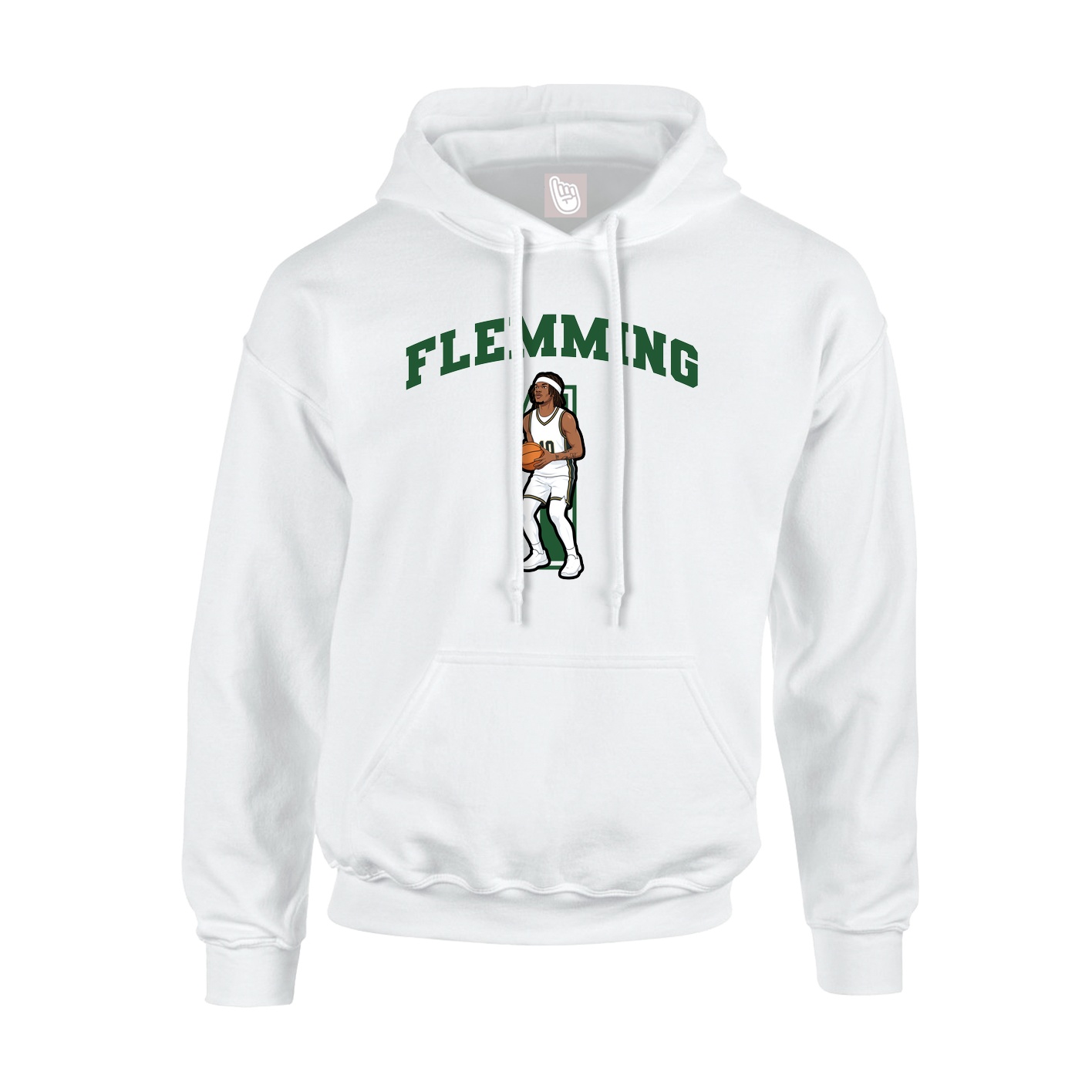 Hoodie — Number in White