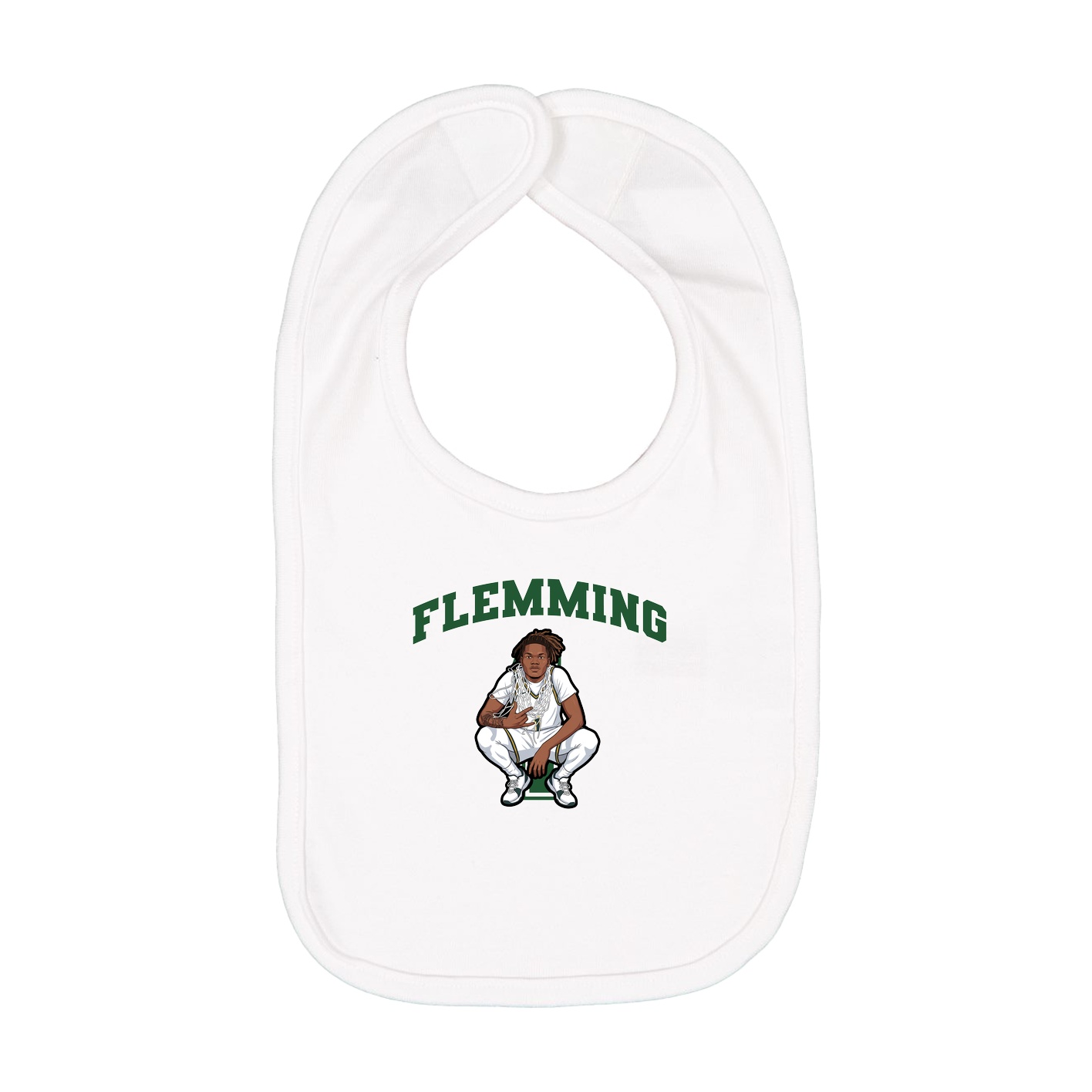 Infant Bib — Number in White