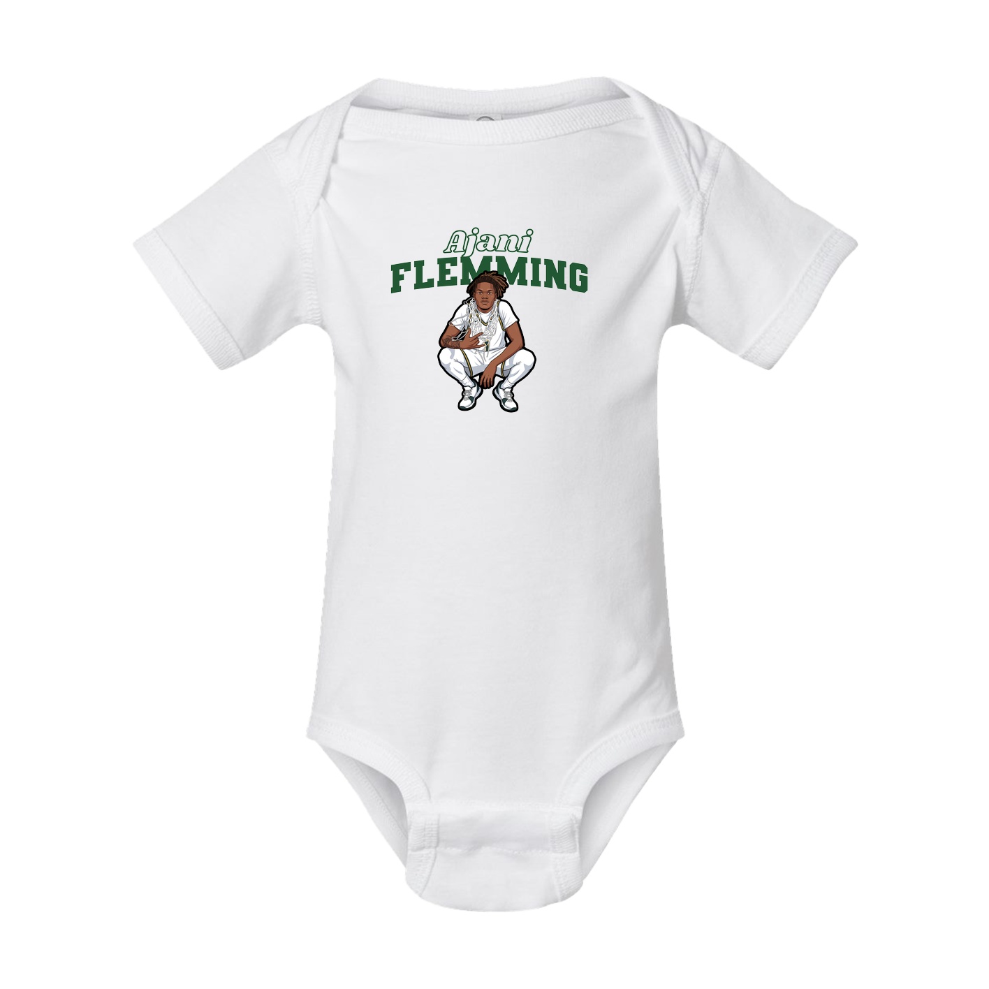 Baby Onesie — Name Arch in White