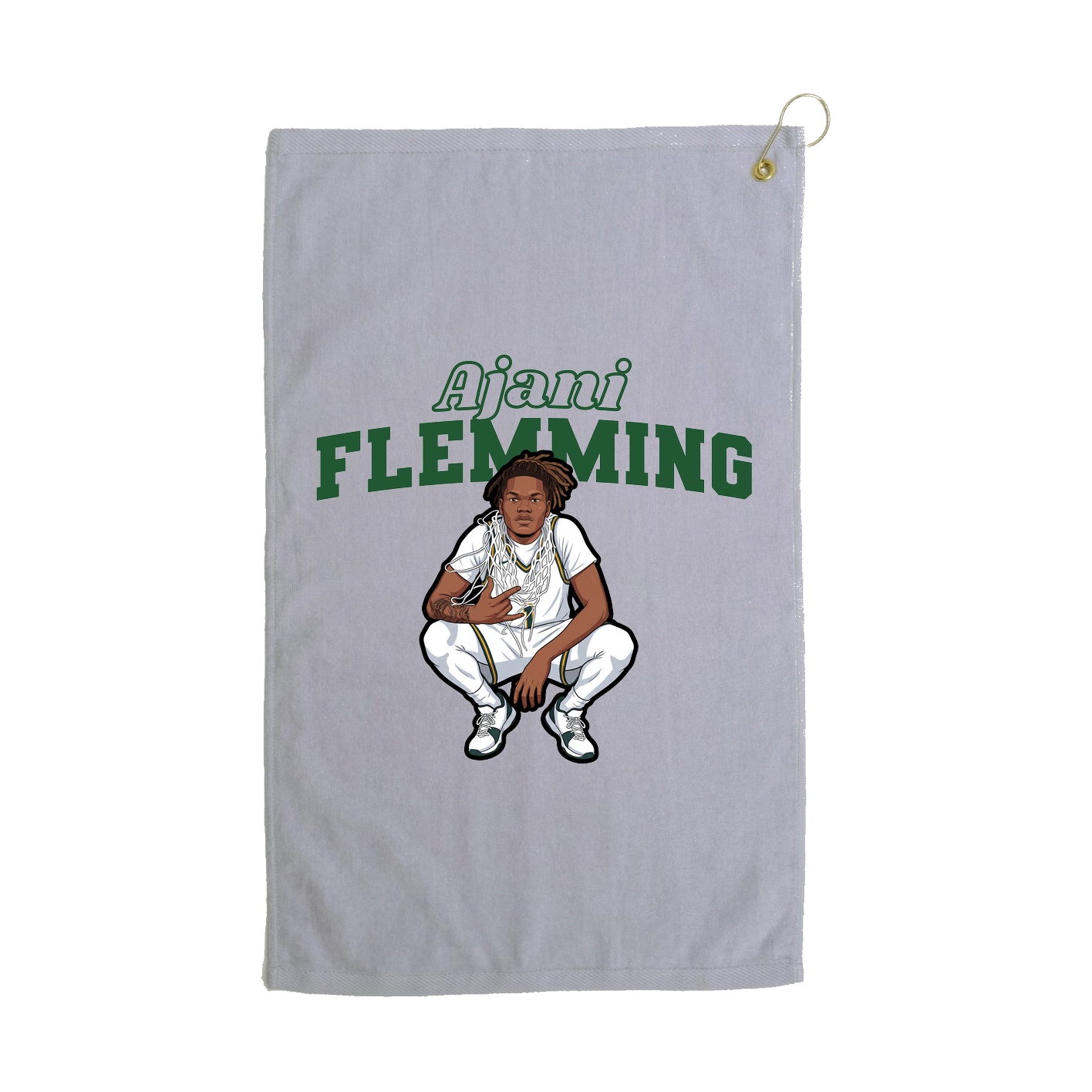 Golf Towel — Name Arch in Grey