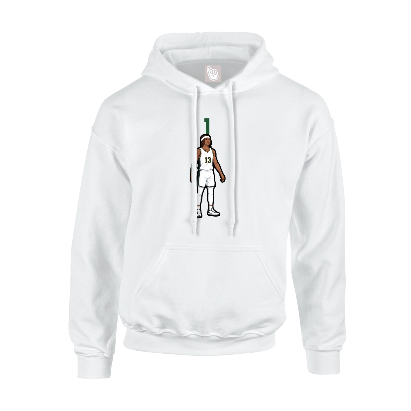 Youth Hoodie — Number Top in White