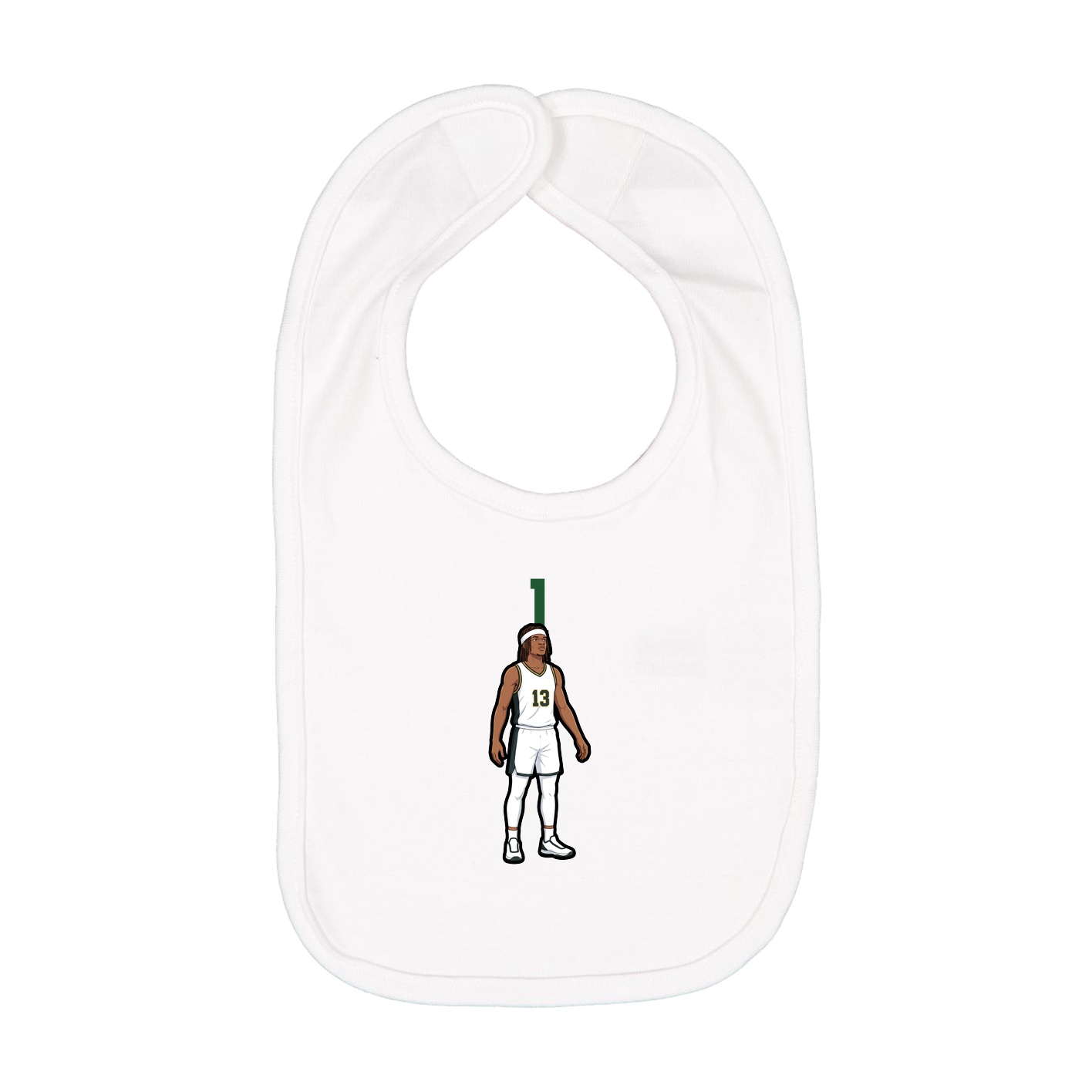 Infant Bib — Number Top in White