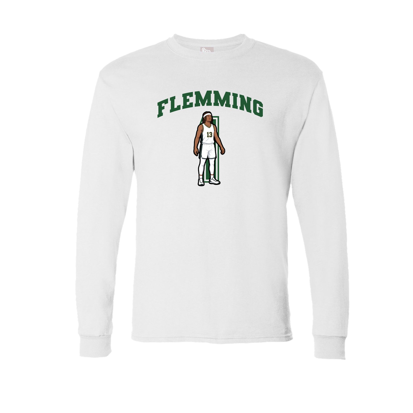 Long Sleeve Tee — Number in White