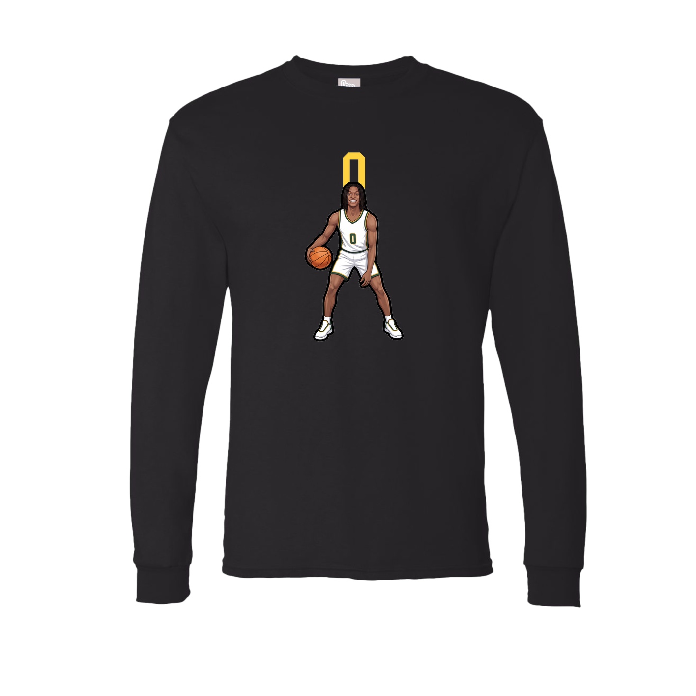 Long Sleeve Tee — Number Top in Black