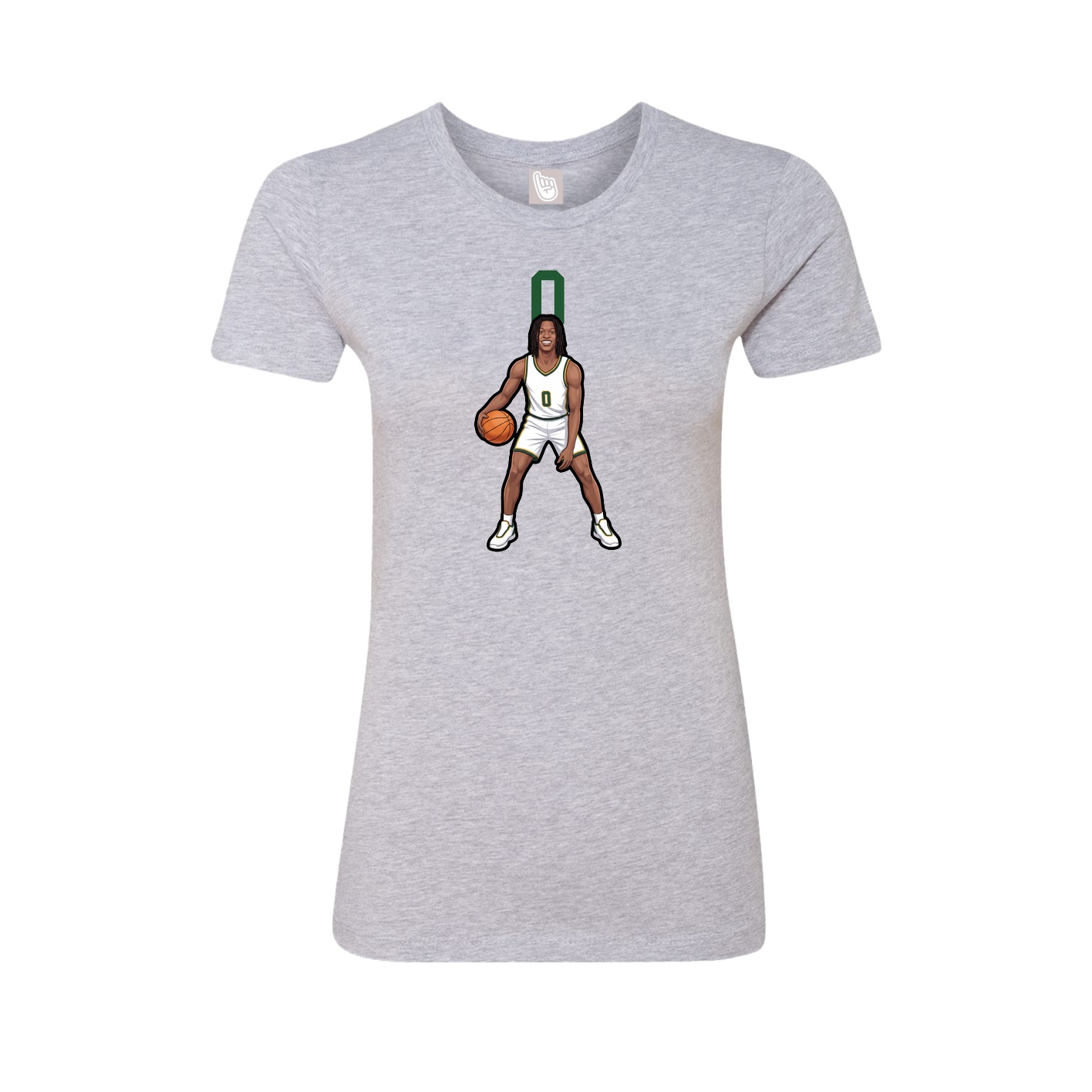 Fitted Women's Tee — Number Top in Grey