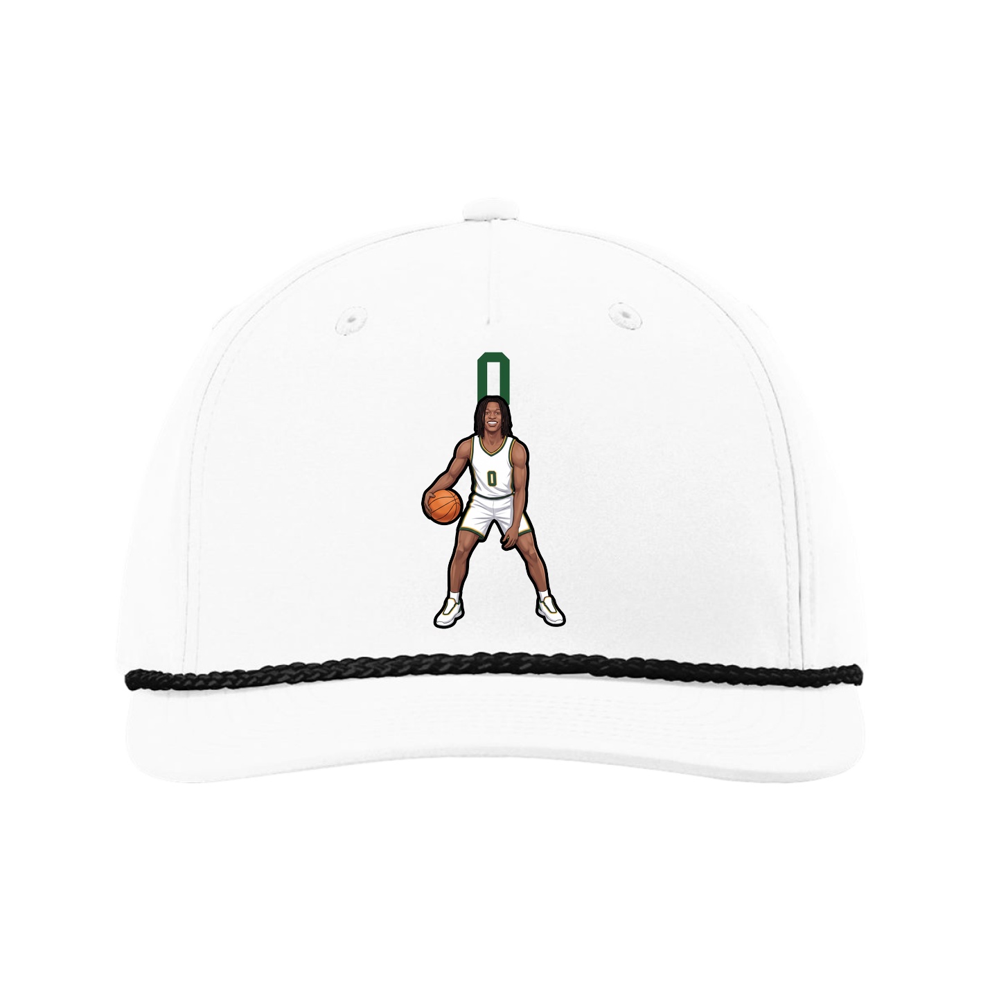 Five-Panel Classic Rope Cap — Number Top in White