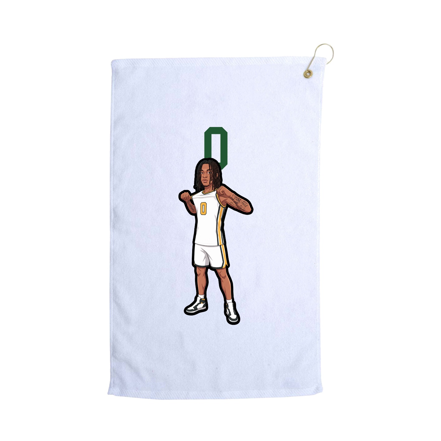 Golf Towel — Number Top in White