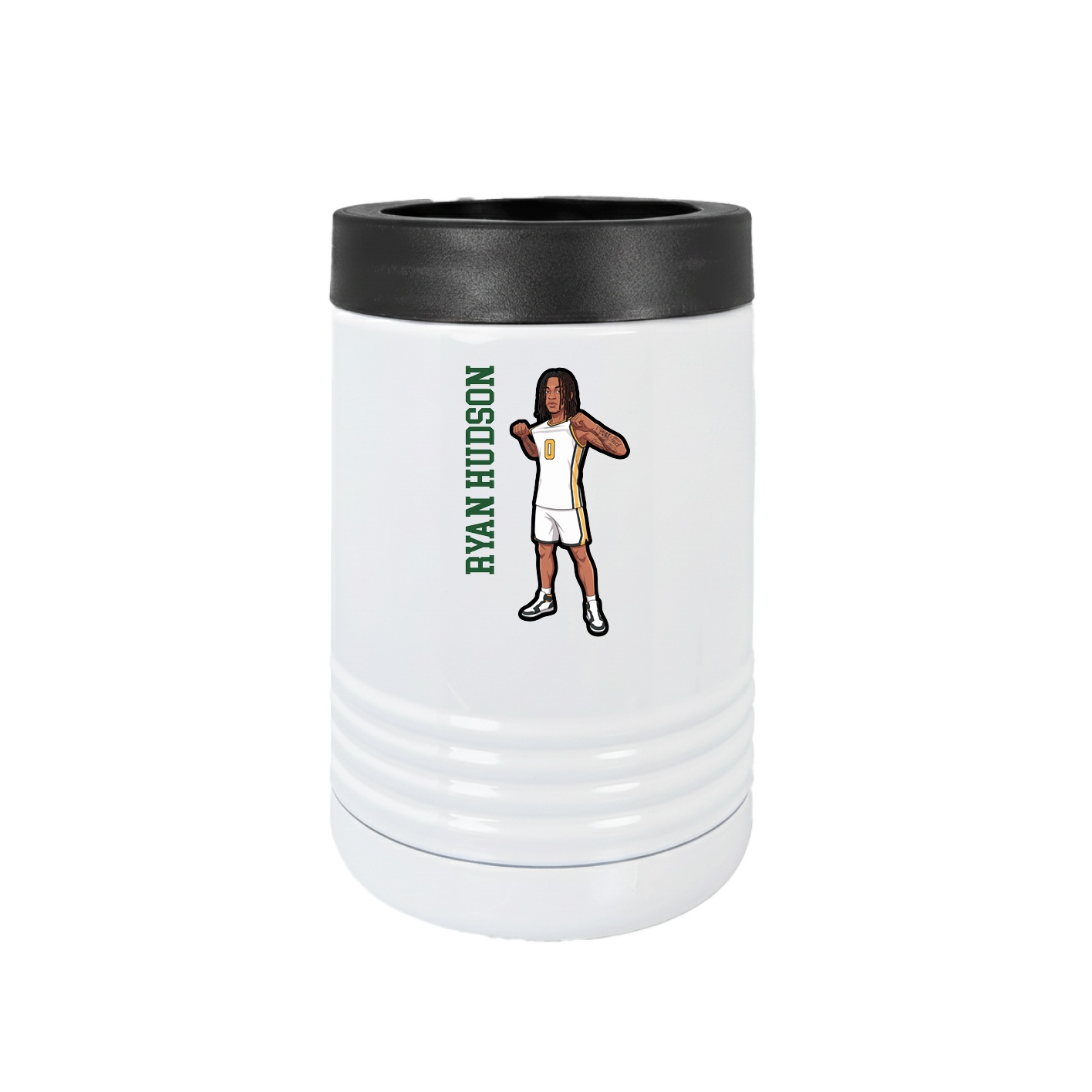 Beverage Holder — Name Vertical in White