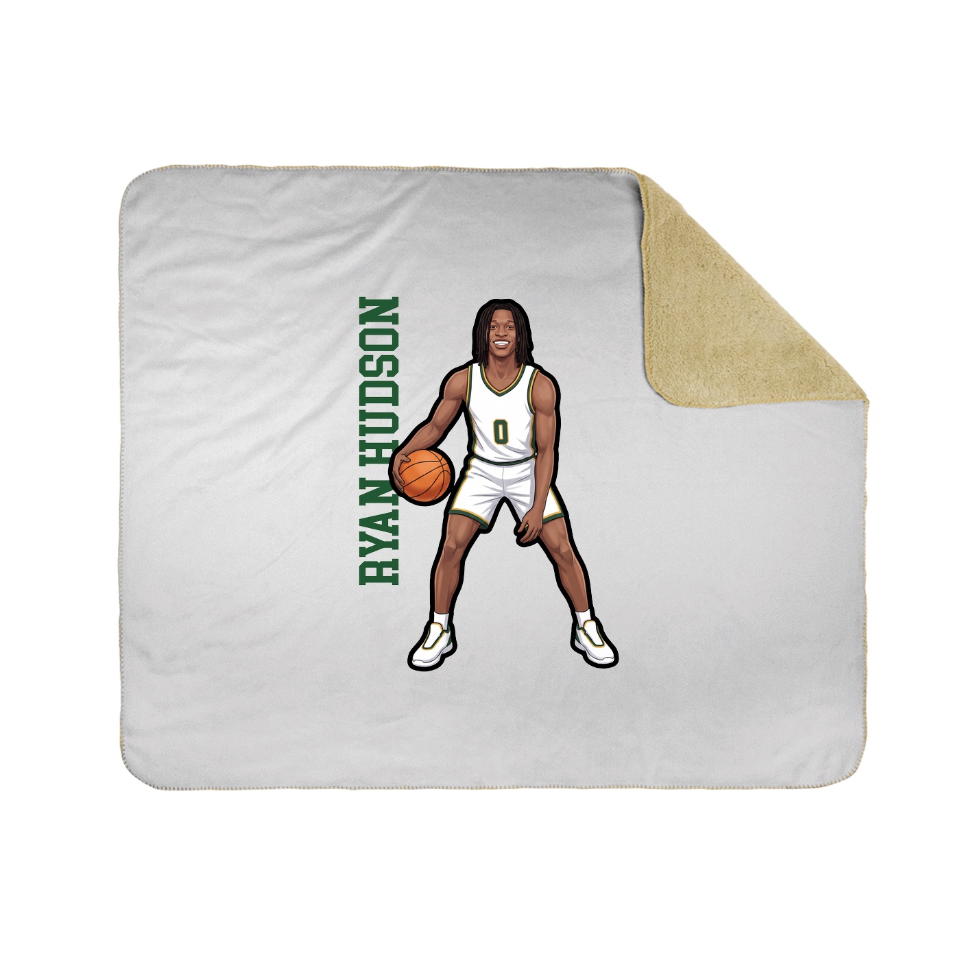 Throw Blanket — Name Vertical in White