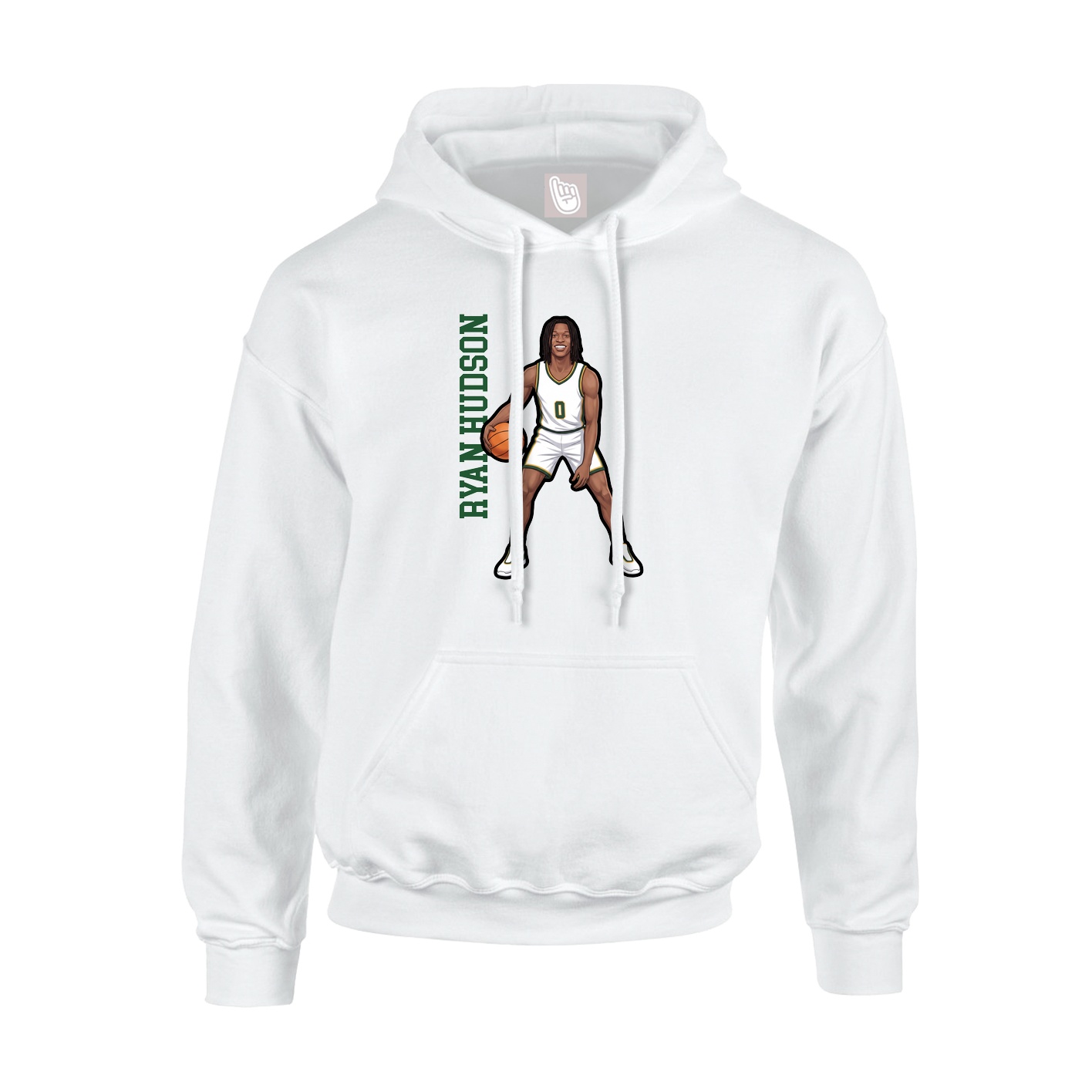 Hoodie — Name Vertical in White