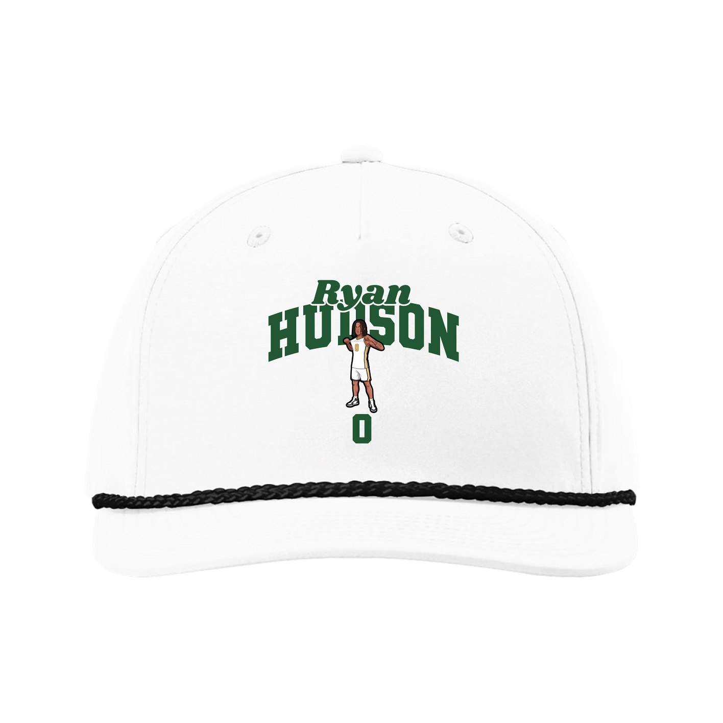 Five-Panel Classic Rope Cap — Signature Arch in White