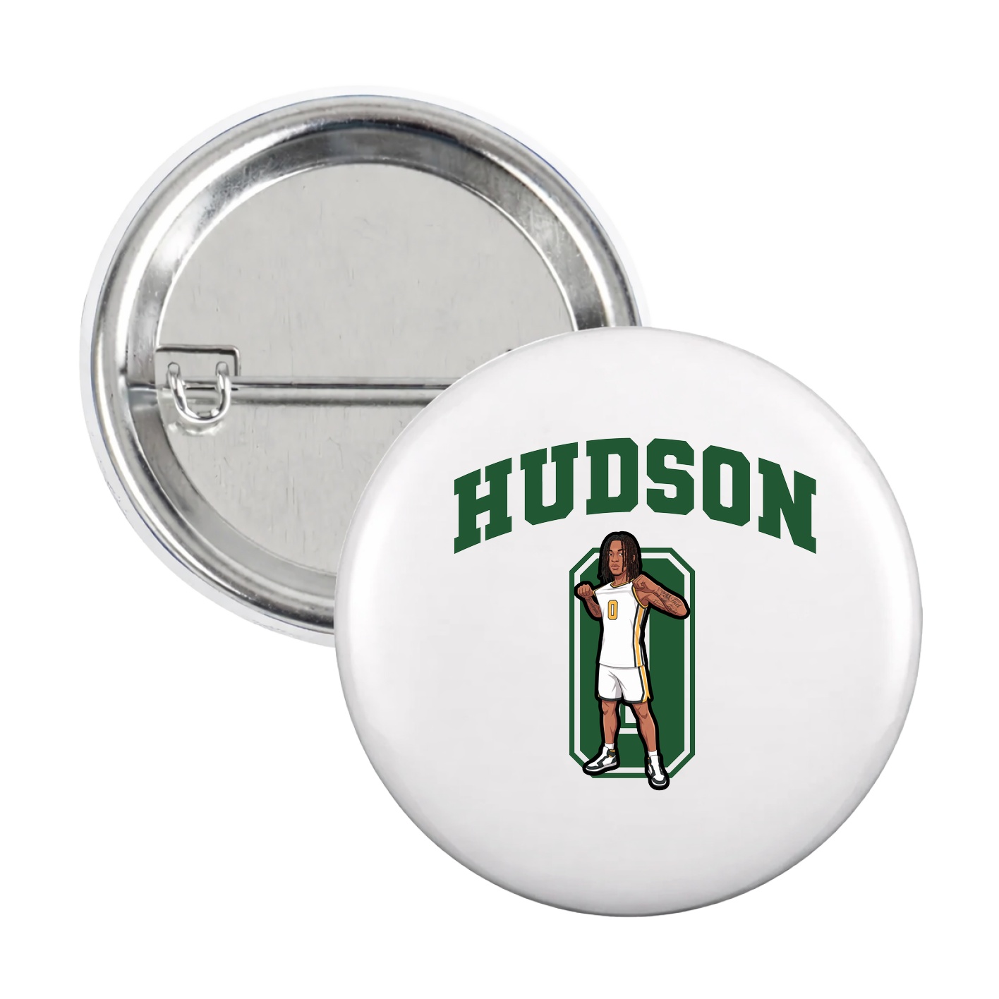Game Day Button — Number in White