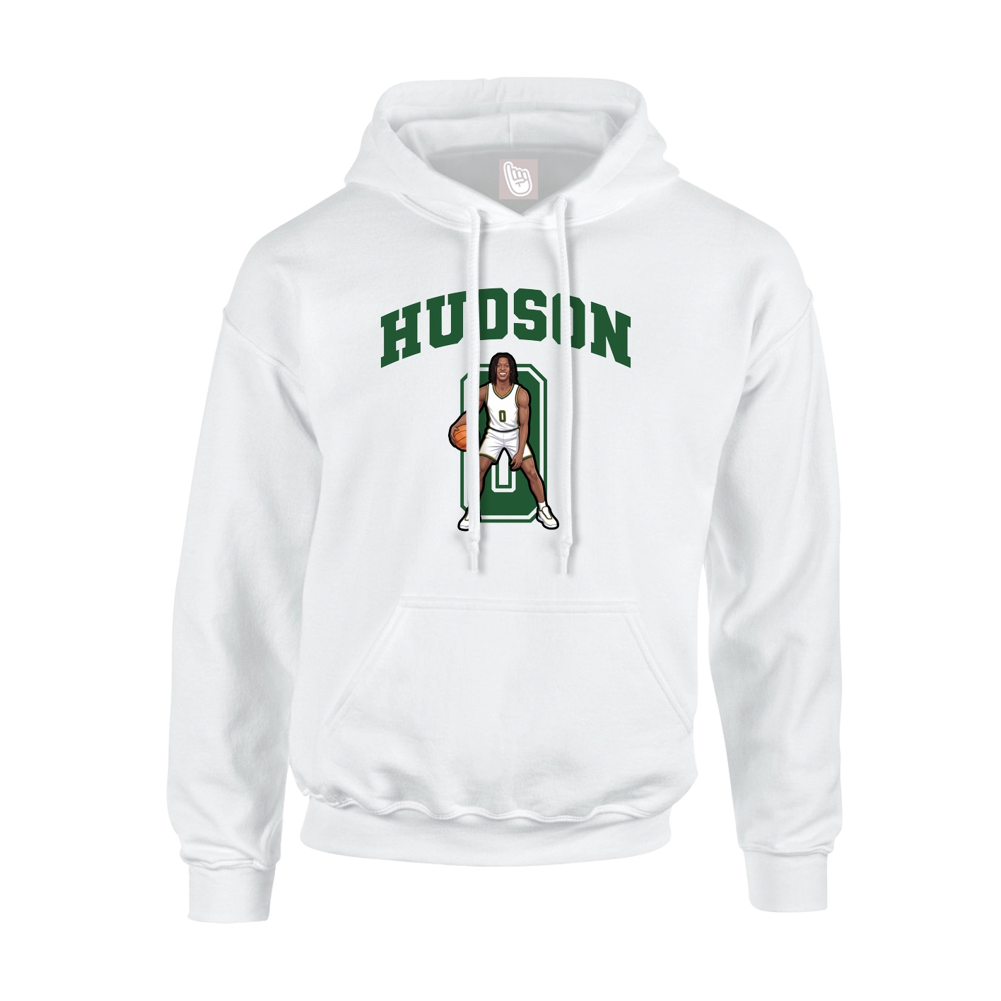 Youth Hoodie — Number in White