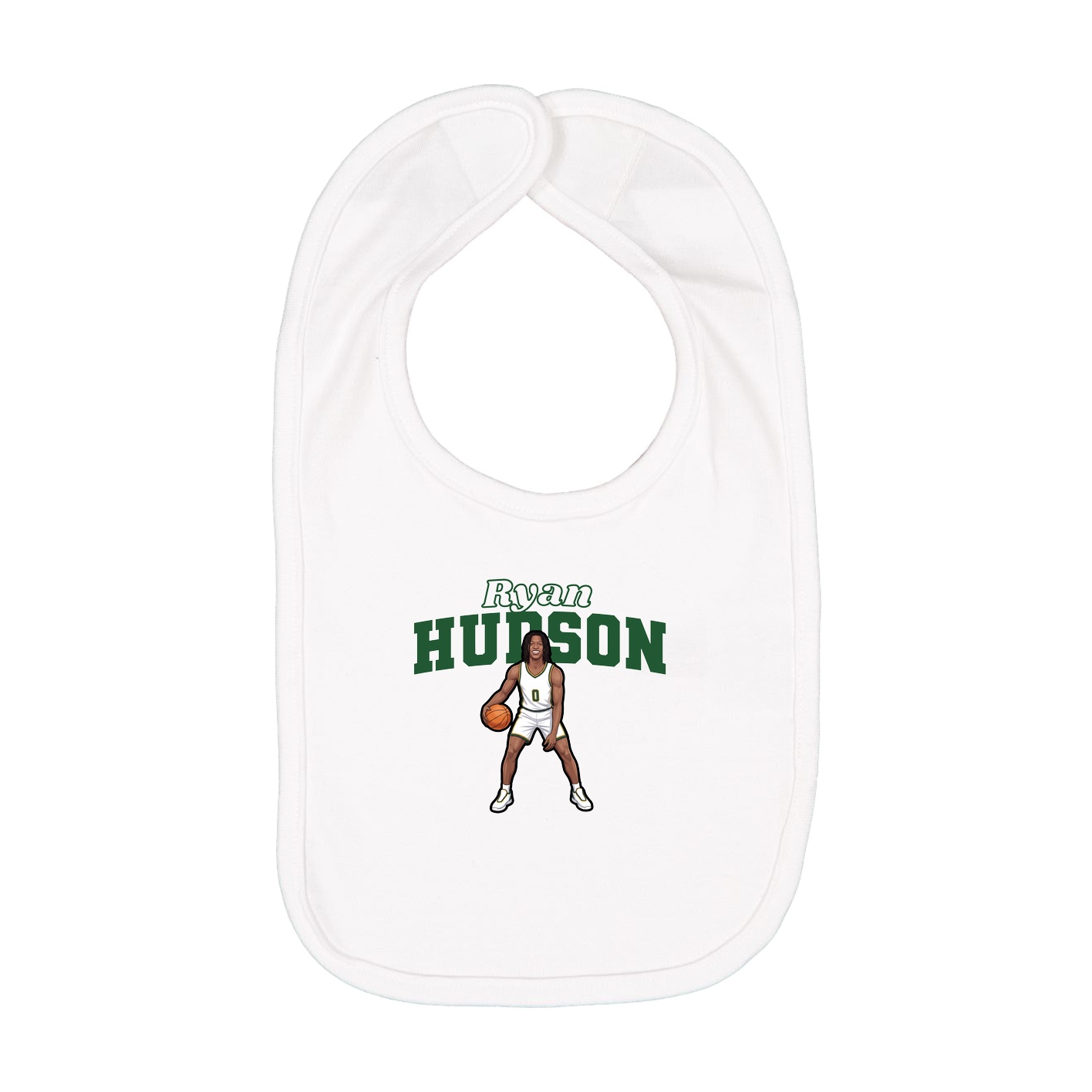 Infant Bib — Name Arch in White