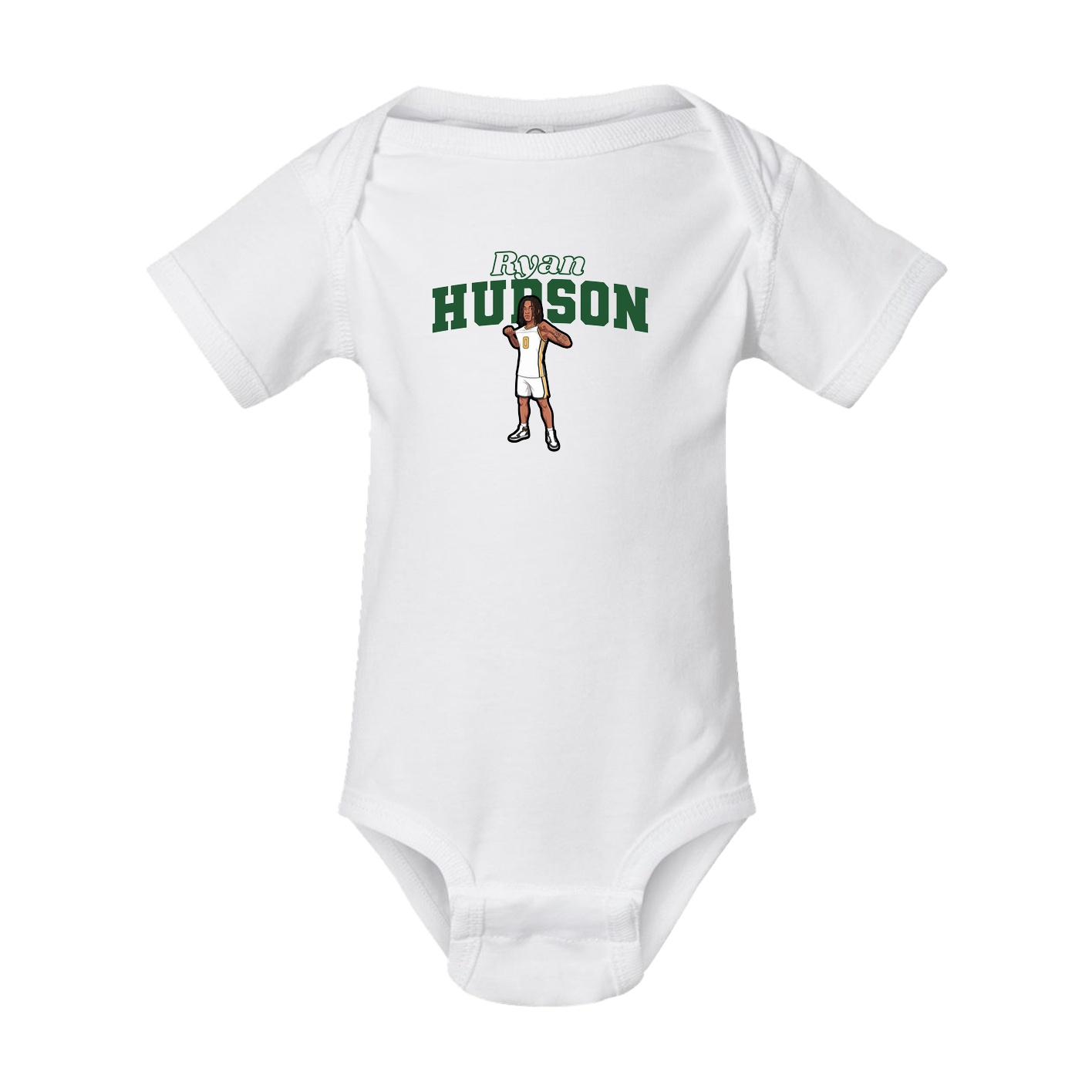 Baby Onesie — Name Arch in White