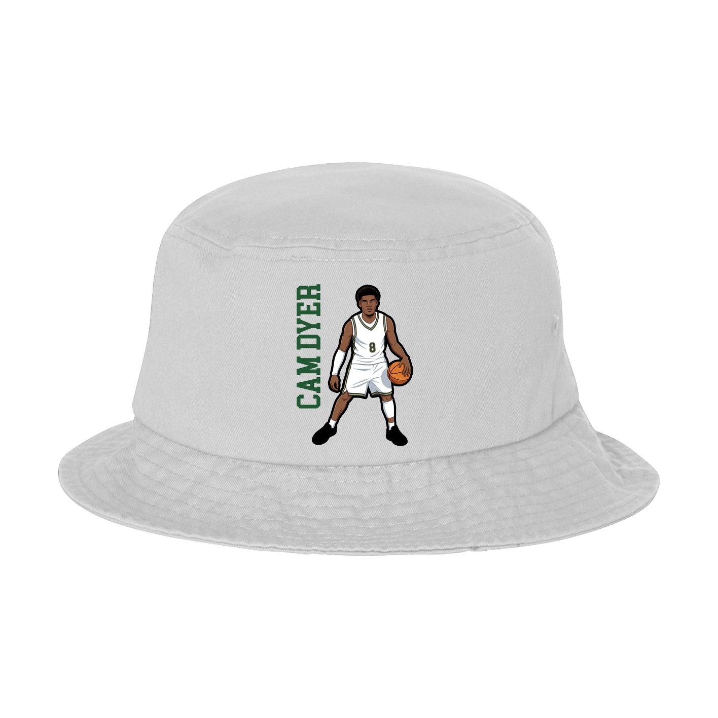 Bucket Cap — Name Vertical in White