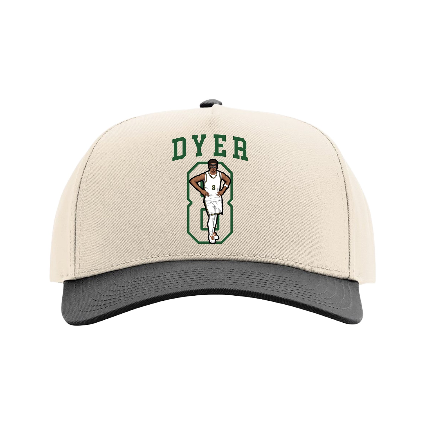 Full Fabric Five-Panel Champ Cap — Shirsey in Cream/Black