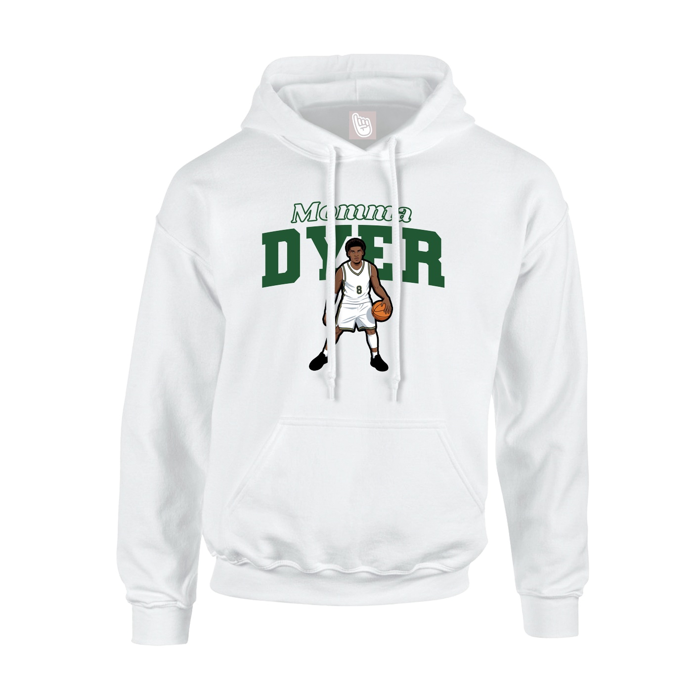 Youth Hoodie — Mothers Day Block in White