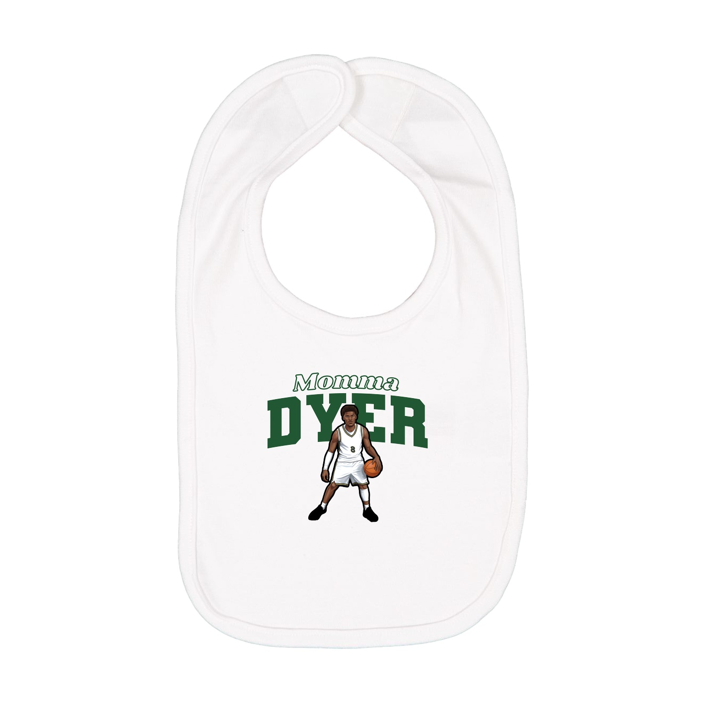 Infant Bib — Mothers Day Block in White