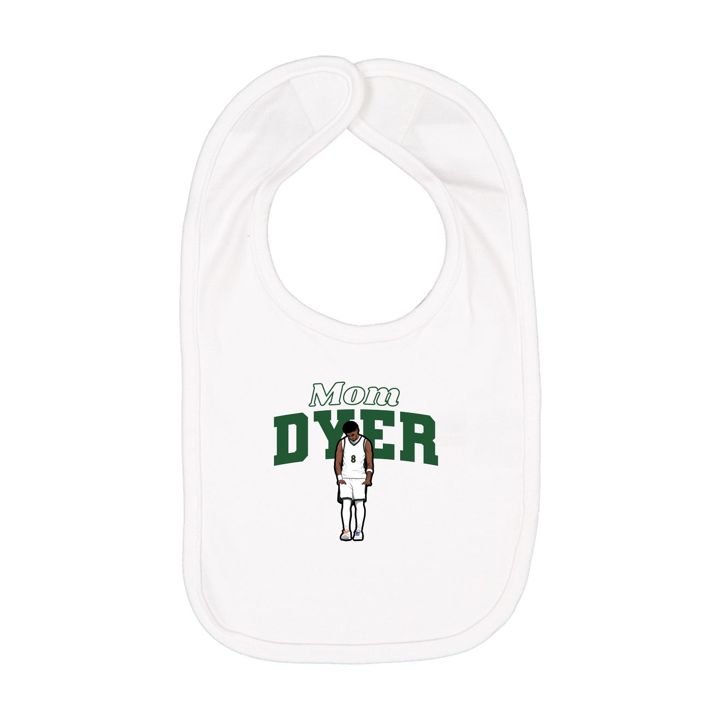 Infant Bib — Mothers Day Block in White
