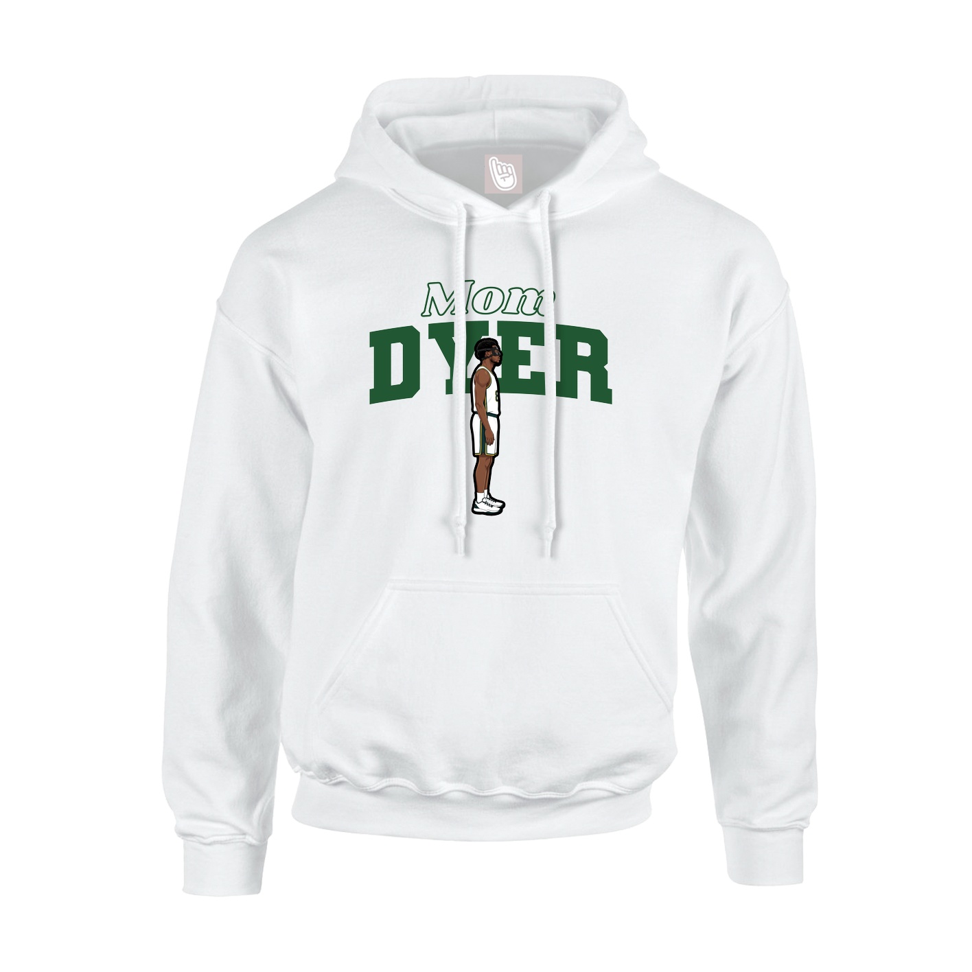 Youth Hoodie — Mothers Day Block in White