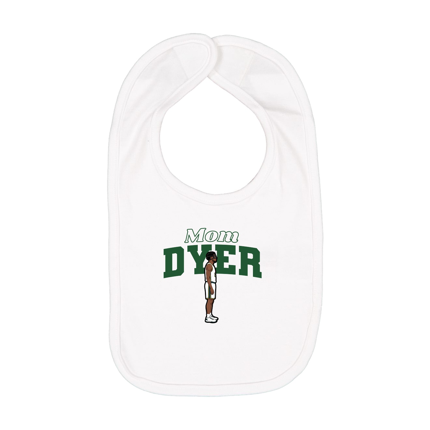 Infant Bib — Mothers Day Block in White