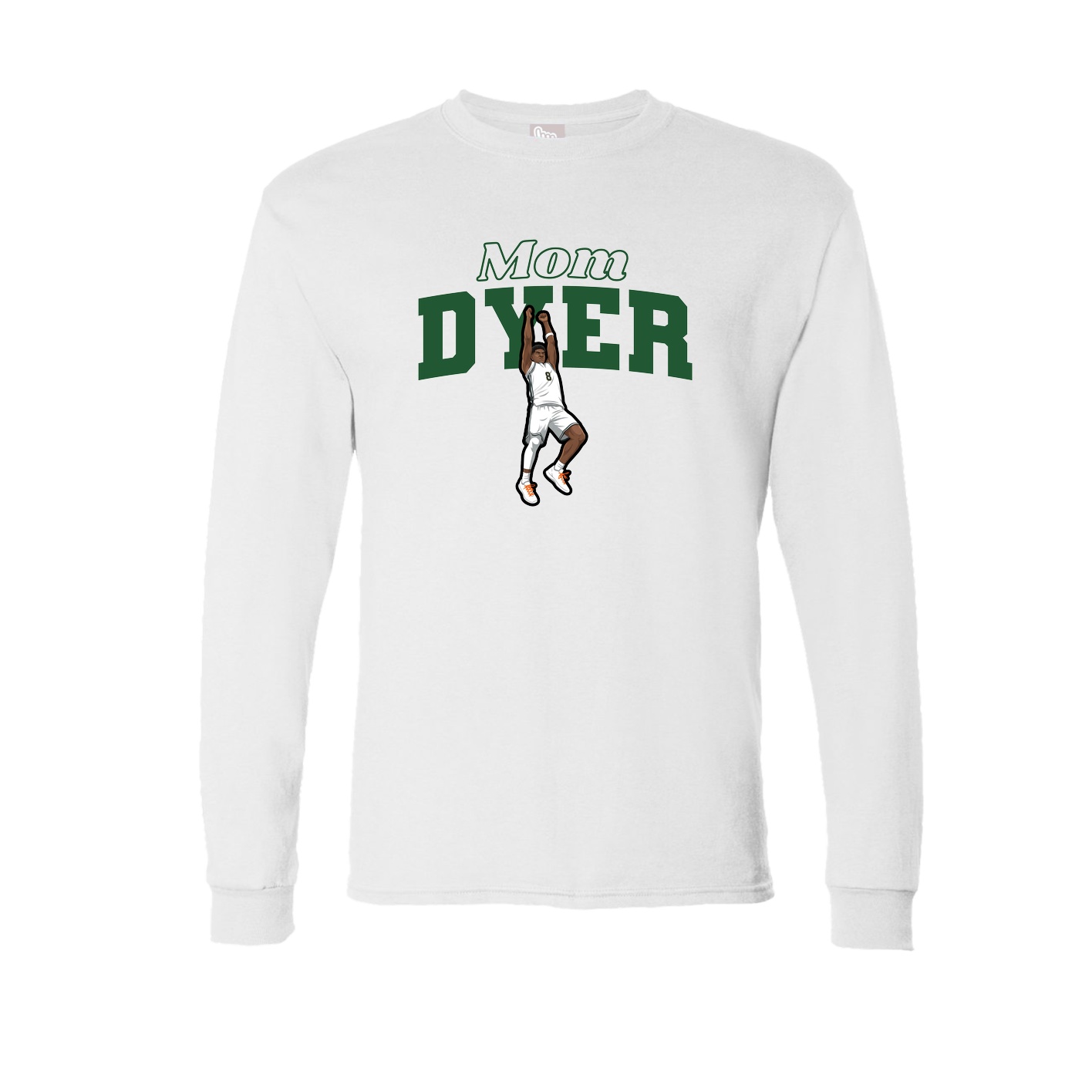 Long Sleeve Tee — Mothers Day Block in White