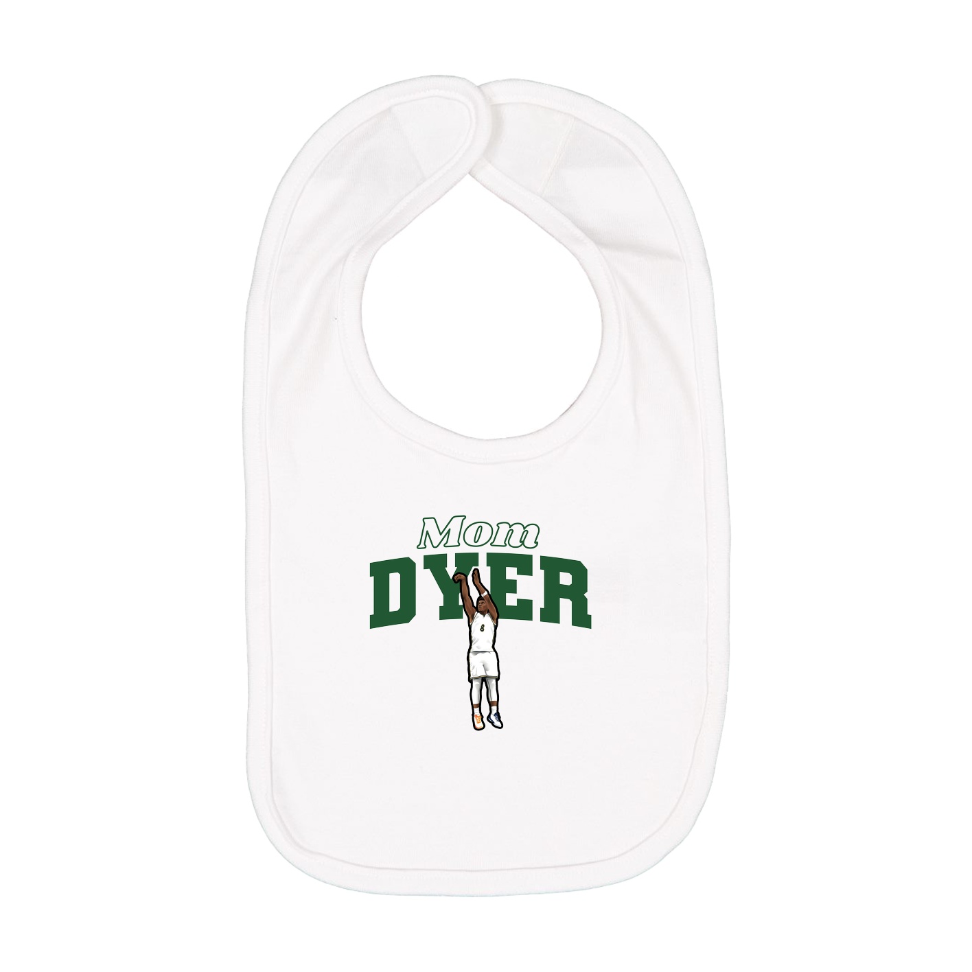 Infant Bib — Mothers Day Block in White