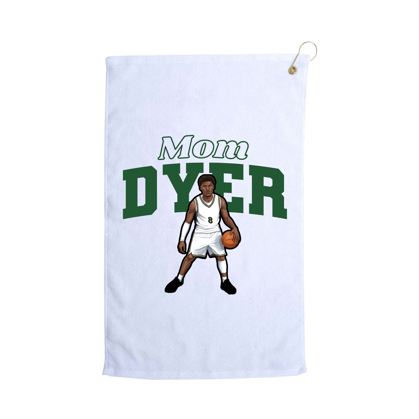Golf Towel — Mothers Day Block in White