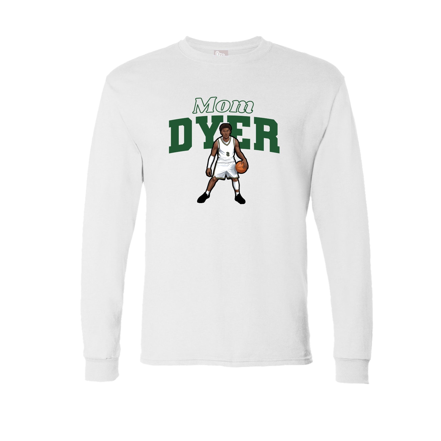 Long Sleeve Tee — Mothers Day Block in White