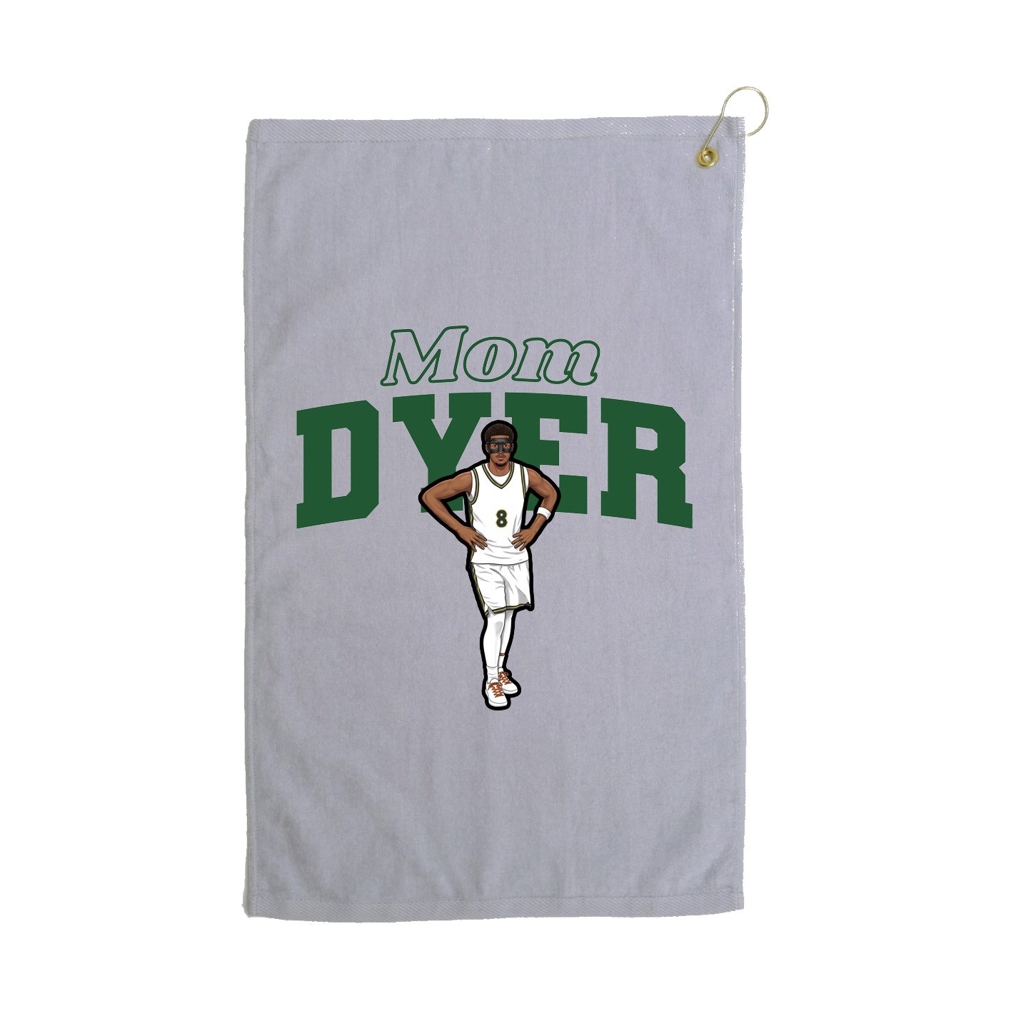 Golf Towel — Mothers Day Block in Grey