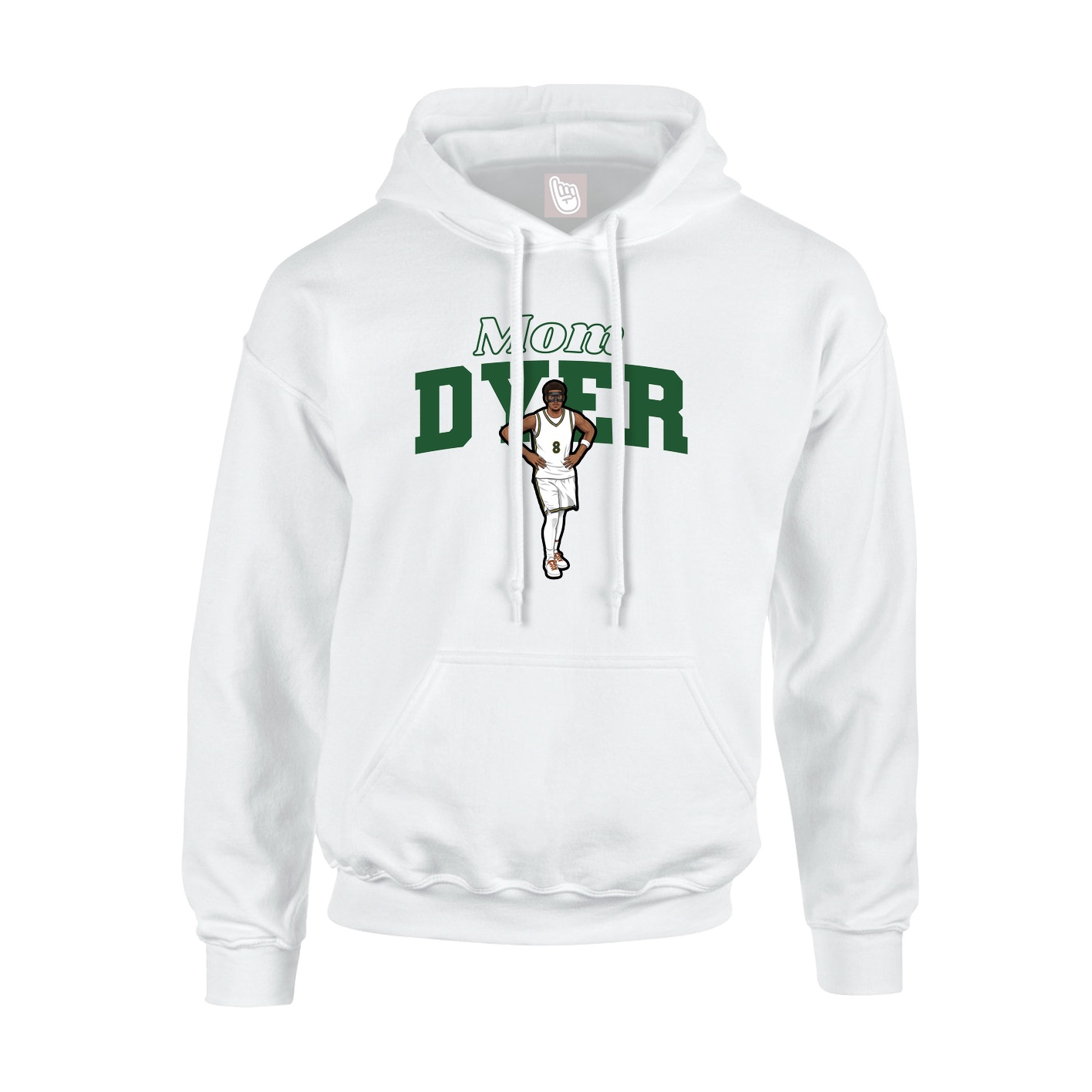 Youth Hoodie — Mothers Day Block in White