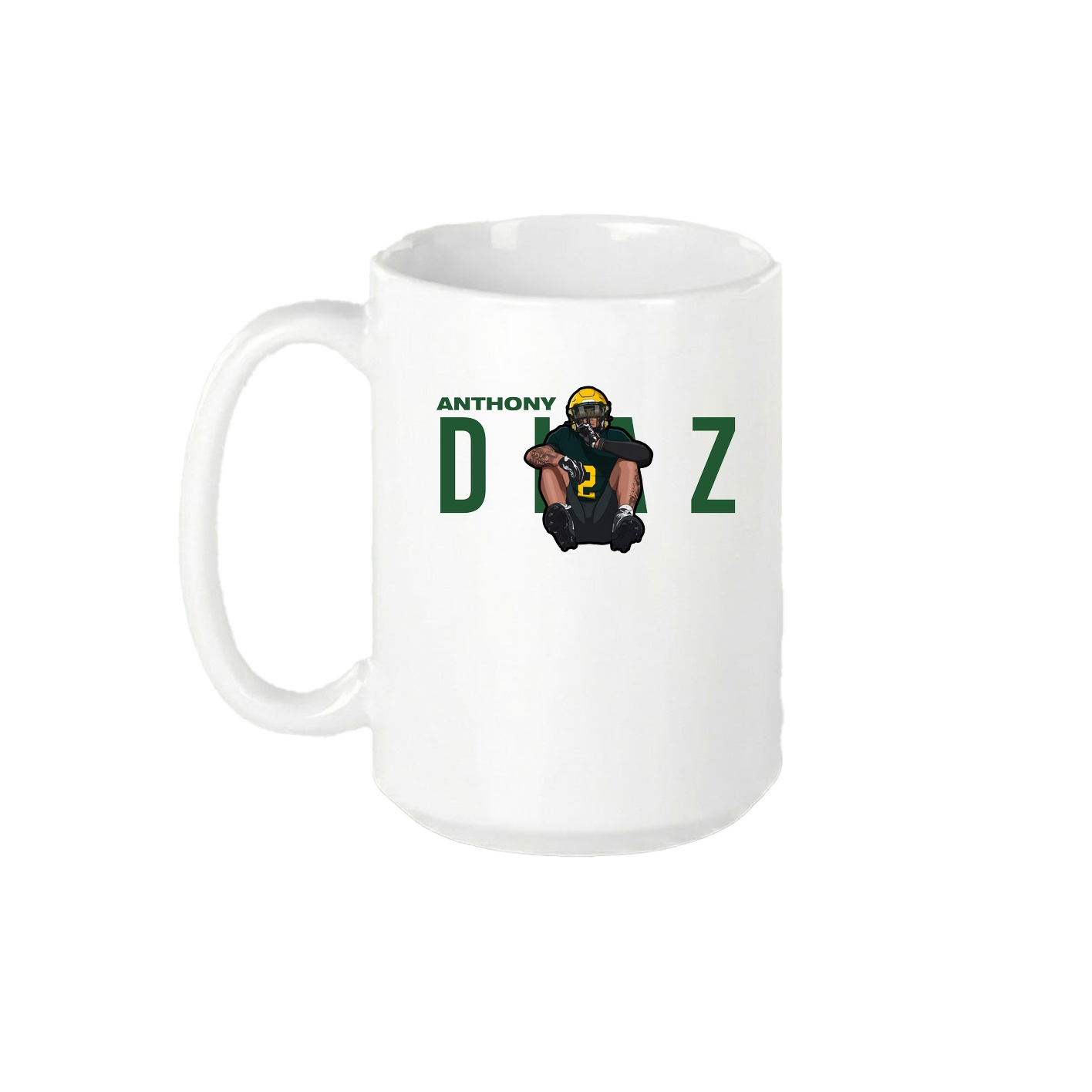15oz Coffee Mug — Player Name in White