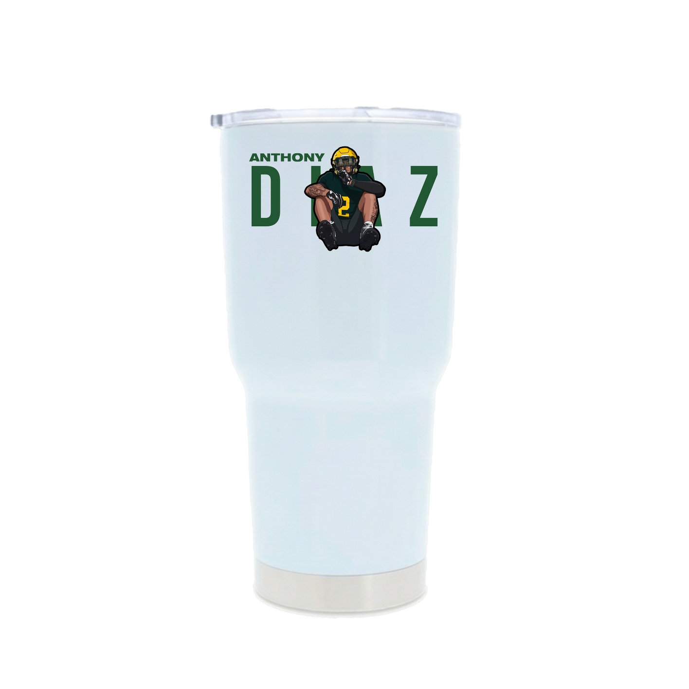 30oz Stainless Steel Tumbler — Player Name in White