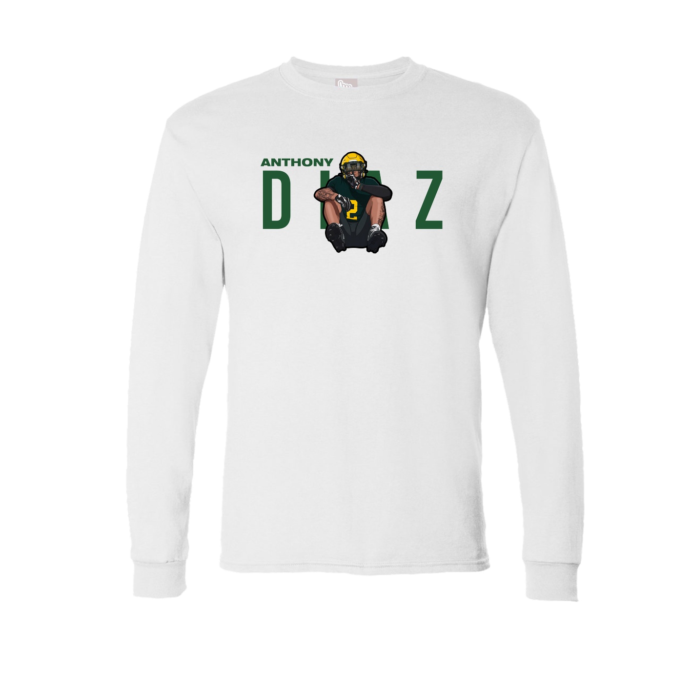 Long Sleeve Tee — Player Name in White