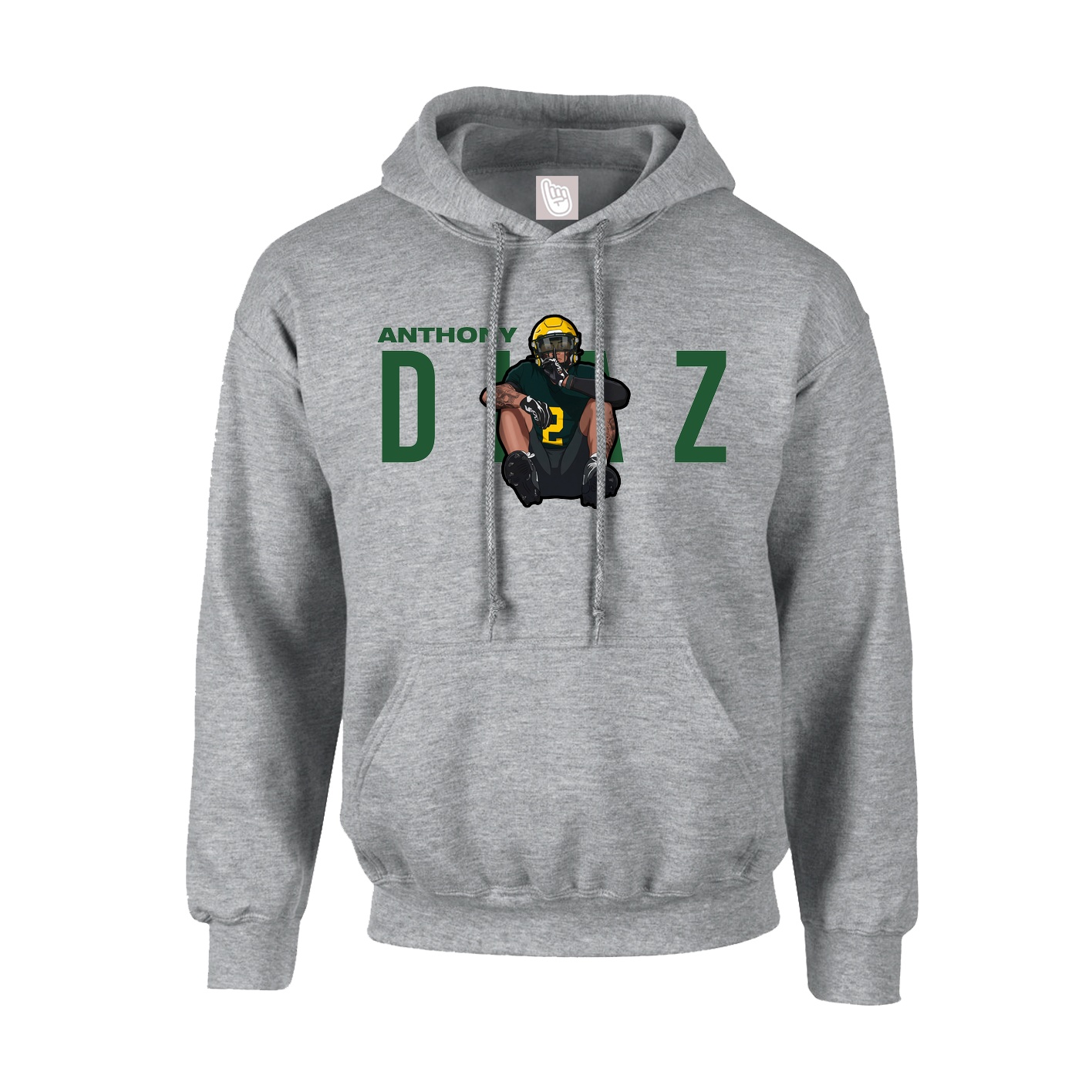 Youth Hoodie — Player Name in Grey
