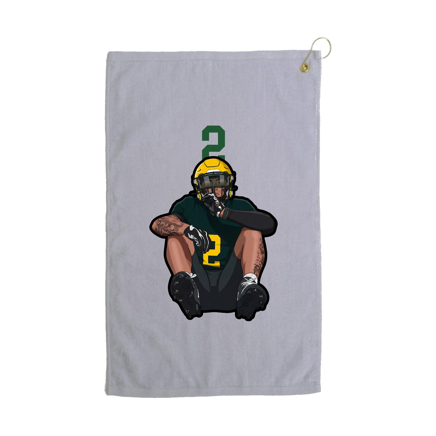 Golf Towel — Number Top in Grey