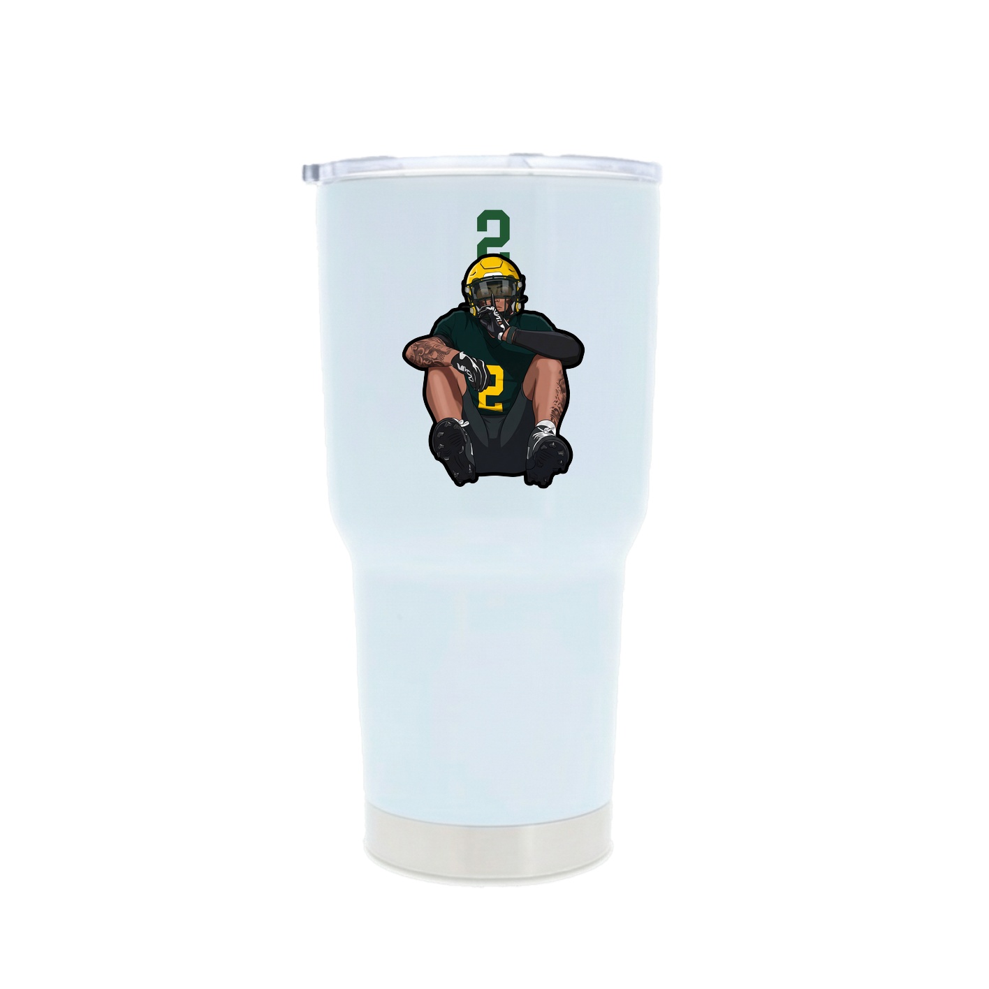 30oz Stainless Steel Tumbler — Number Top in White