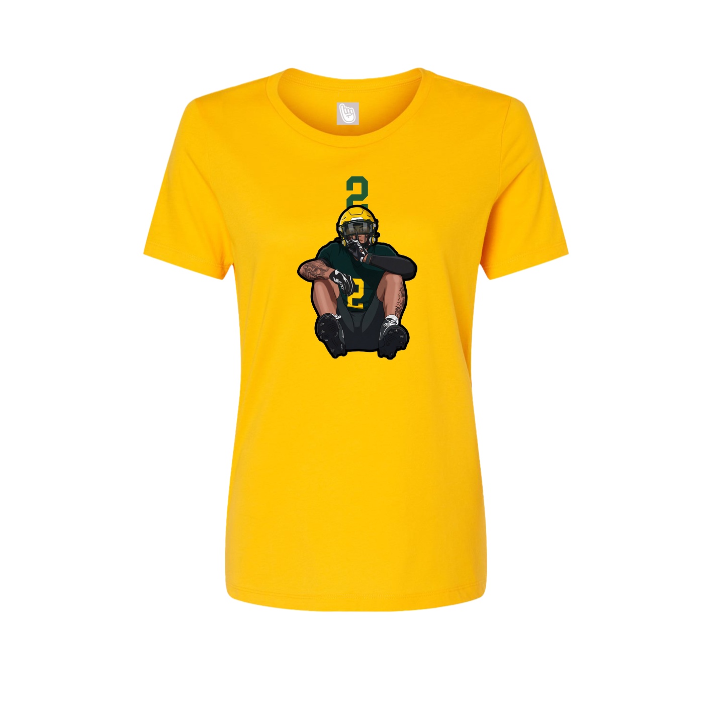 Fitted Women's Tee — Number Top in Gold