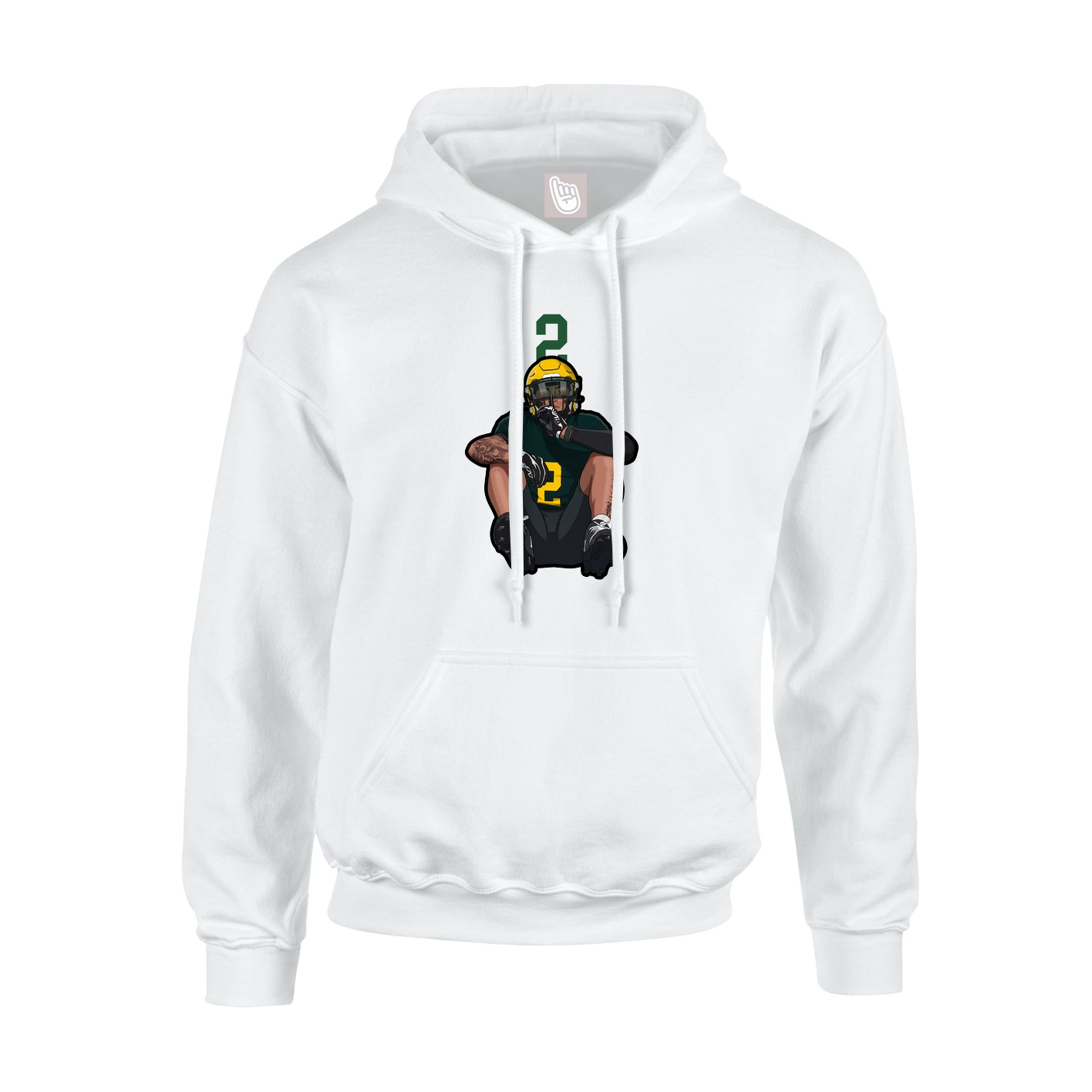 Hoodie — Number Top in White