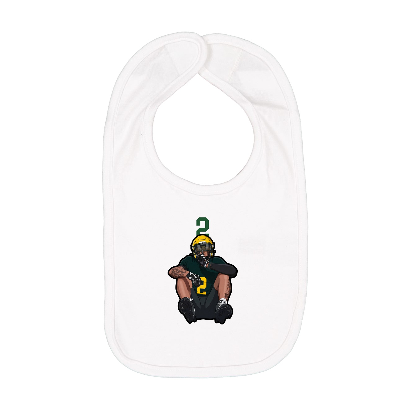 Infant Bib — Number Top in White