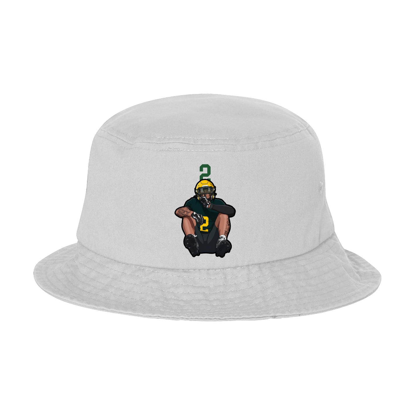 Bucket Cap — Number Top in White