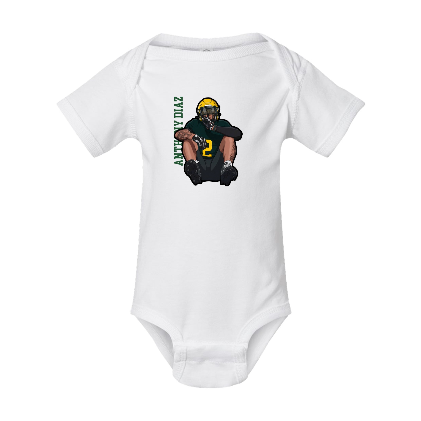 Baby Onesie — Name Vertical in White