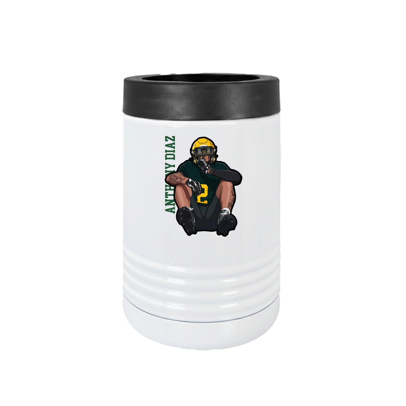 Beverage Holder — Name Vertical in White