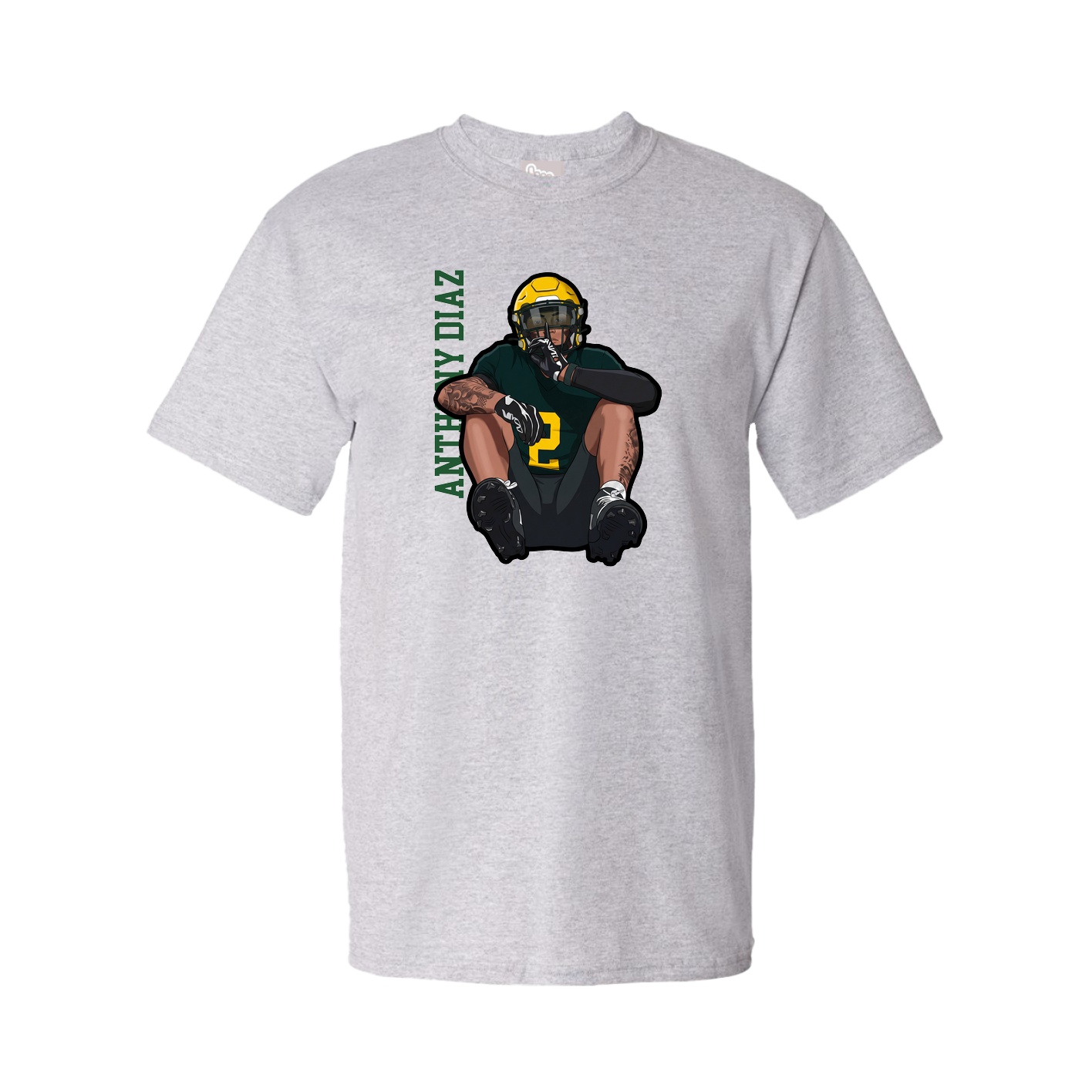 Youth Tee — Name Vertical in Grey