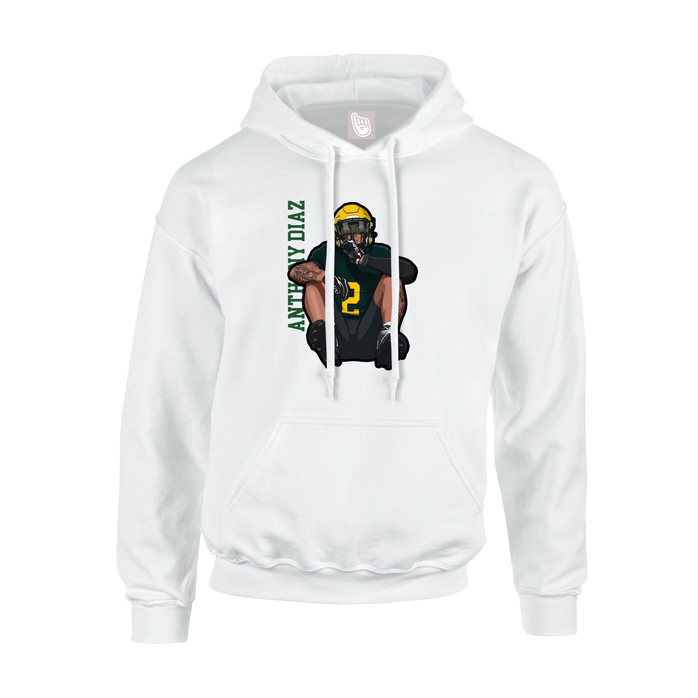 Youth Hoodie — Name Vertical in White