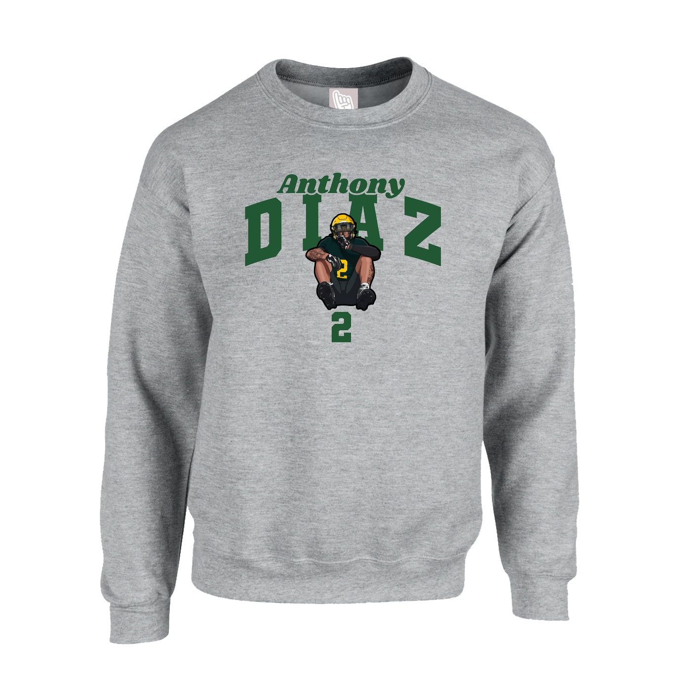 Fleece Crew — Signature Arch in Grey